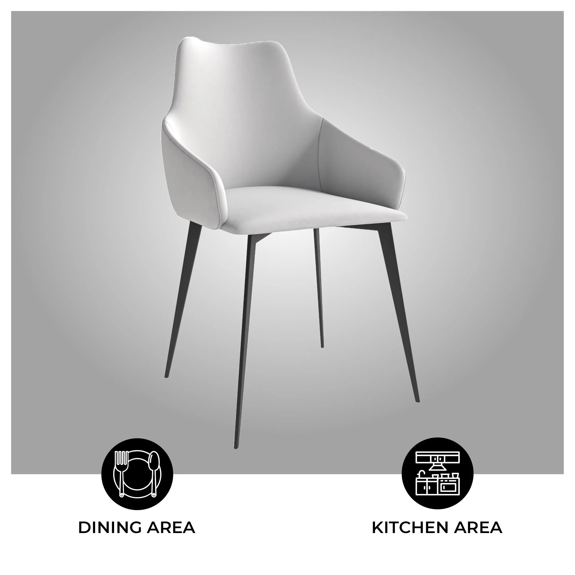 Sonnet Series Modern Dining Chair in Coconut White Fabric