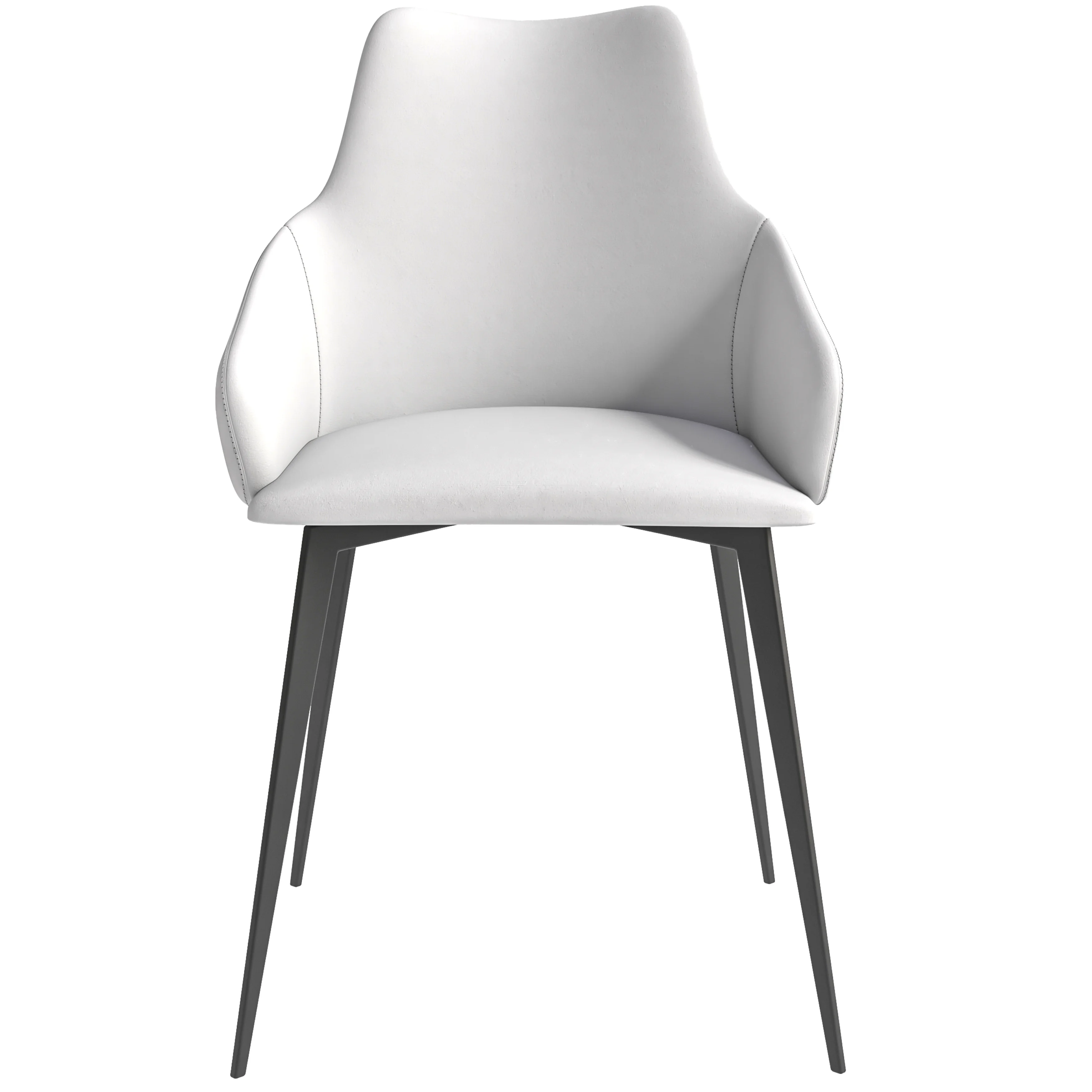 Sonnet Series Modern Dining Chair in Coconut White Fabric