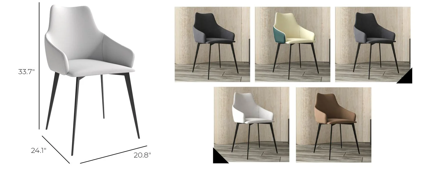 Sonnet Series Modern Dining Chair in Coconut White Fabric