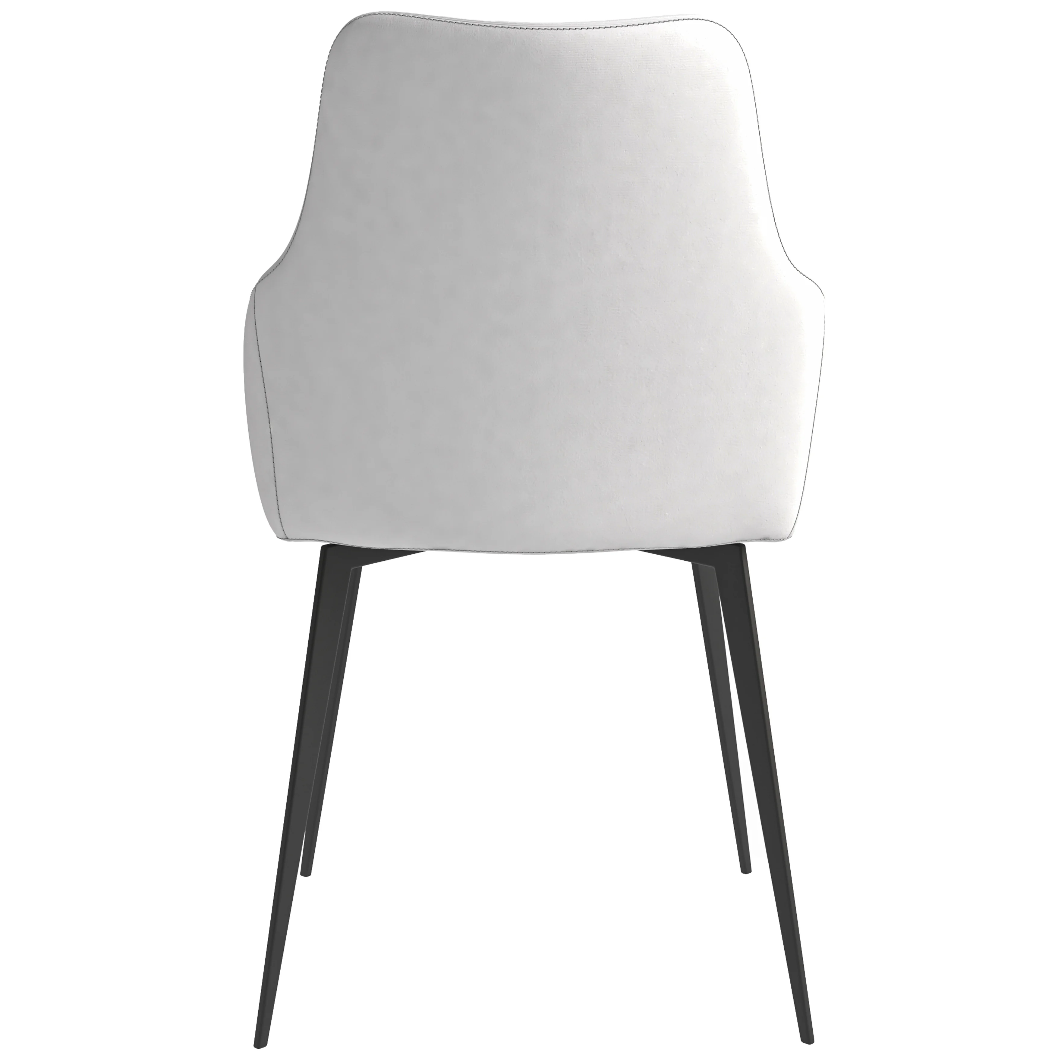 Sonnet Series Modern Dining Chair in Coconut White Fabric - Set of 2