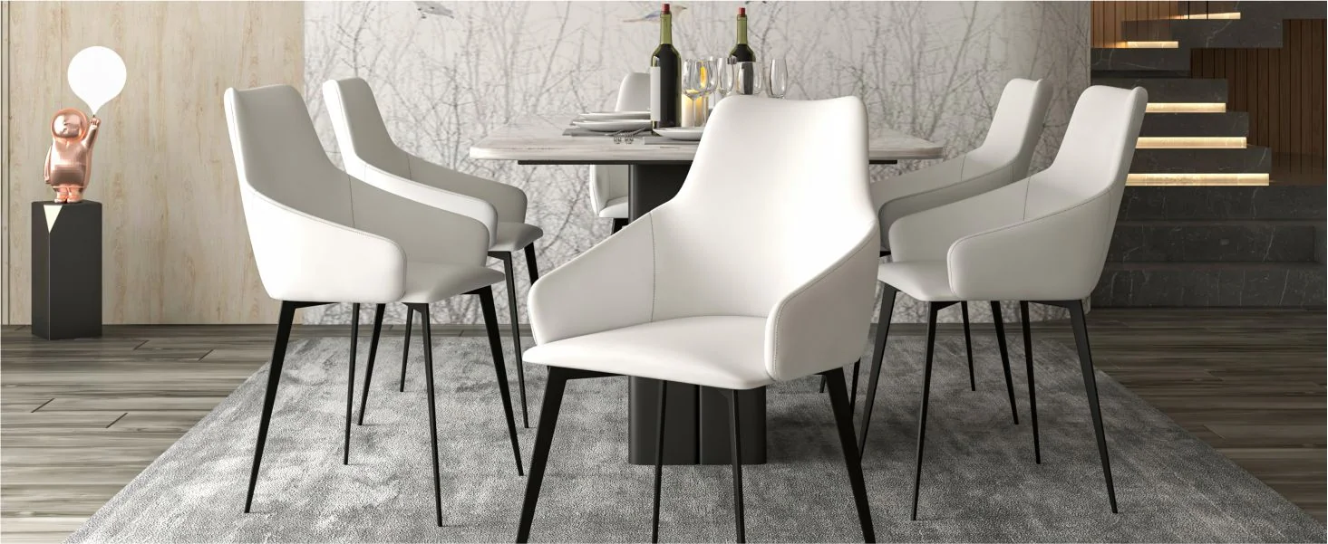 Sonnet Series Modern Dining Chair in Charcoal Fabric - Set of 4