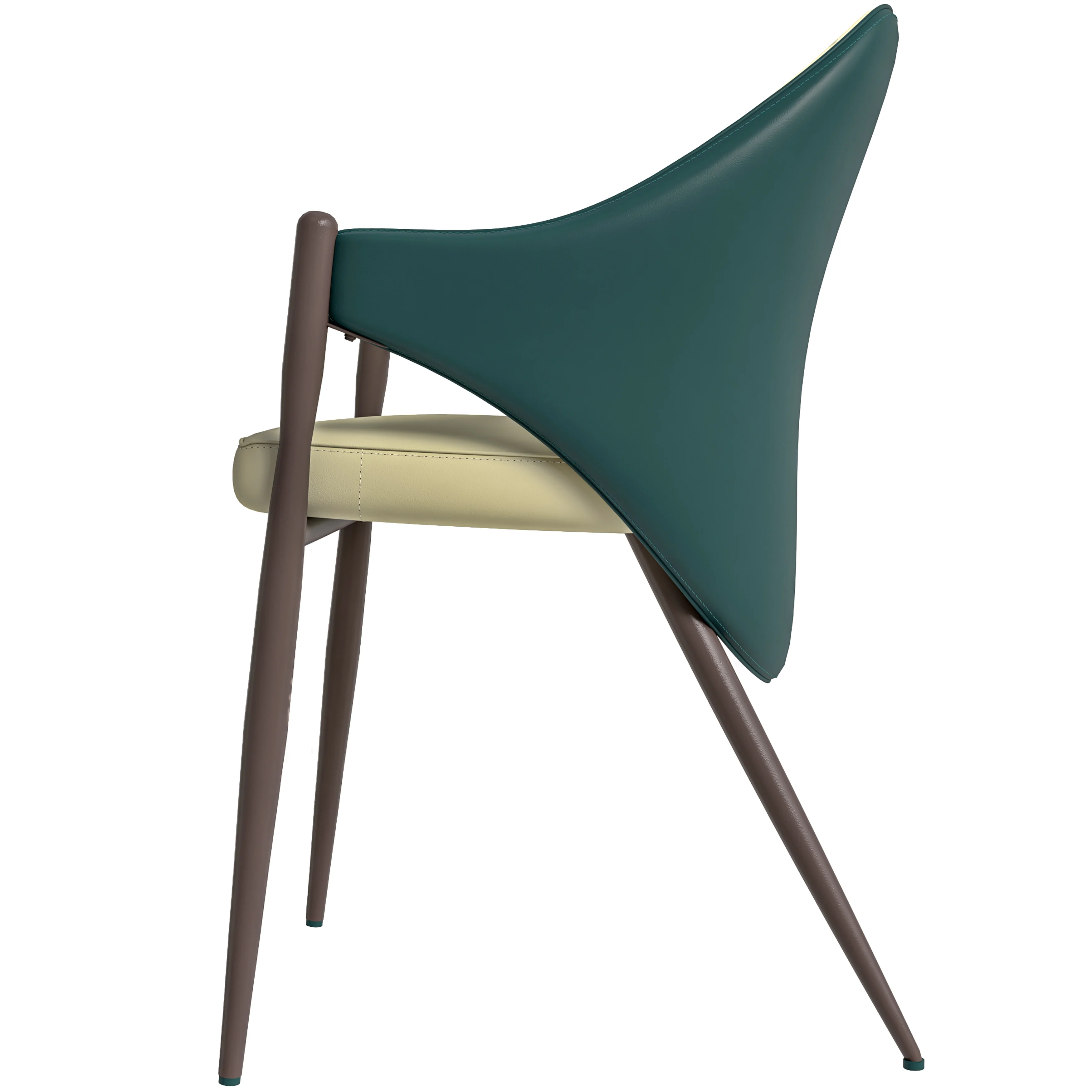 Sante Collection Modern Dining Chair Set of 2 in Cream/Green