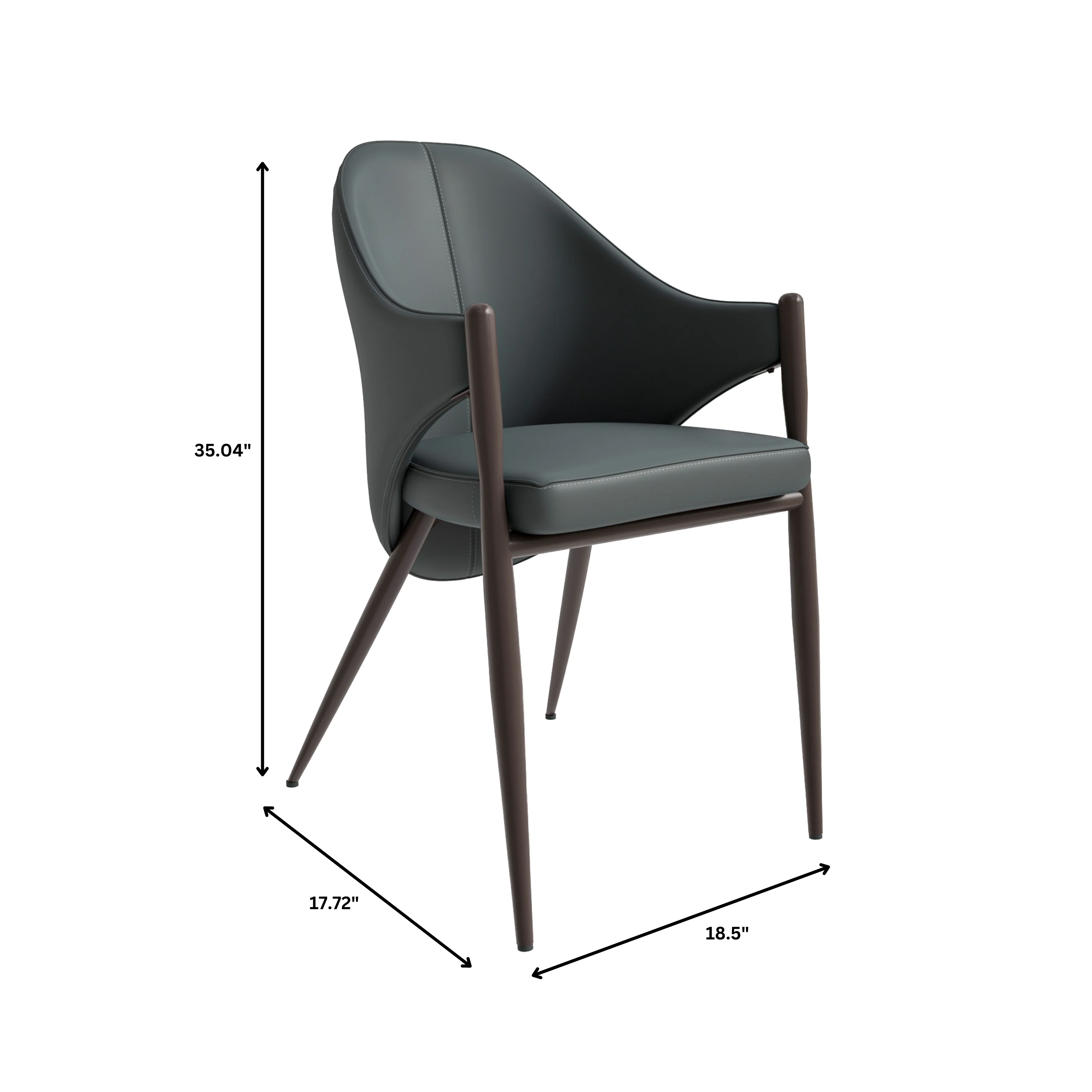 Sante Collection Modern Dining Chair in Grey