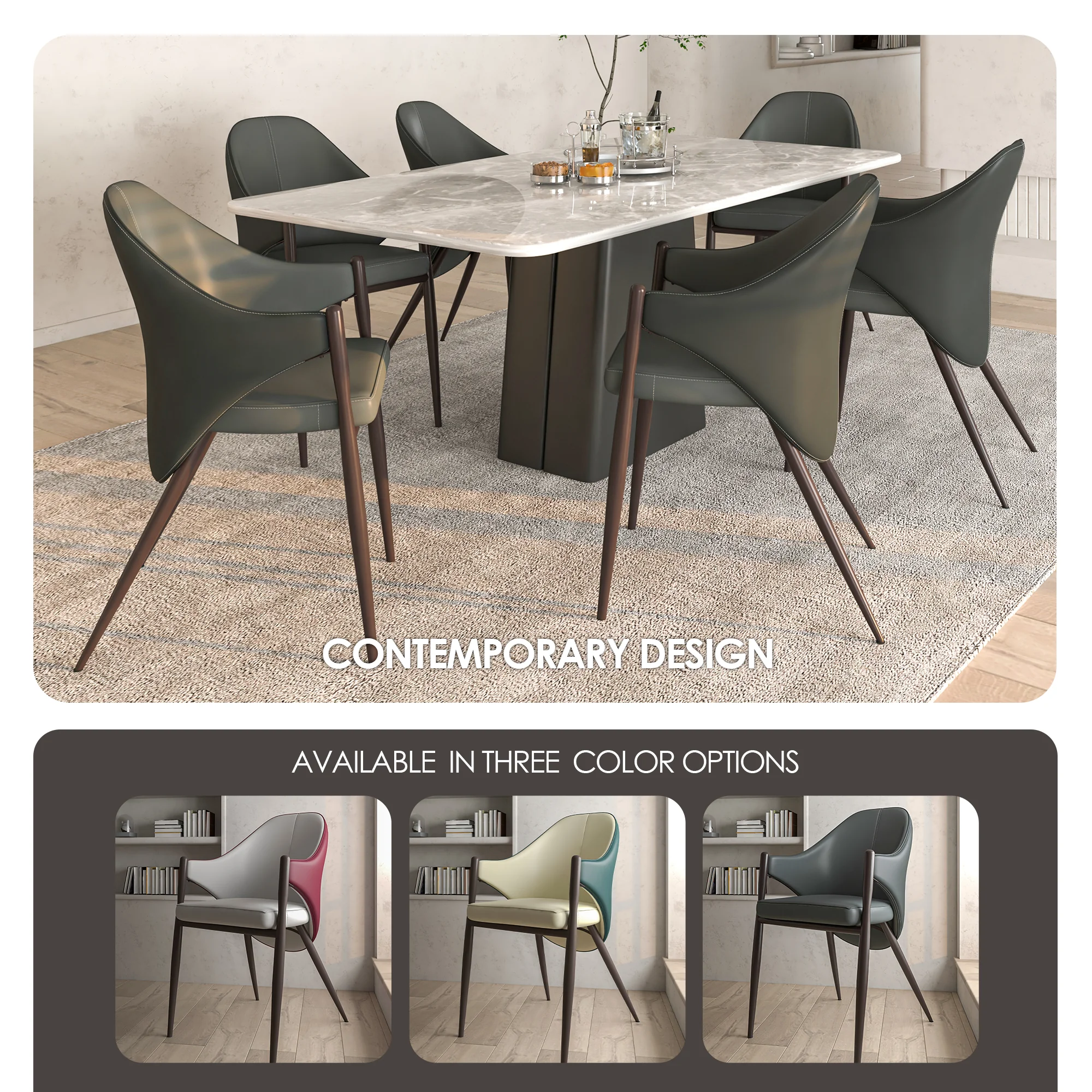 Sante Collection Modern Dining Chair in Grey