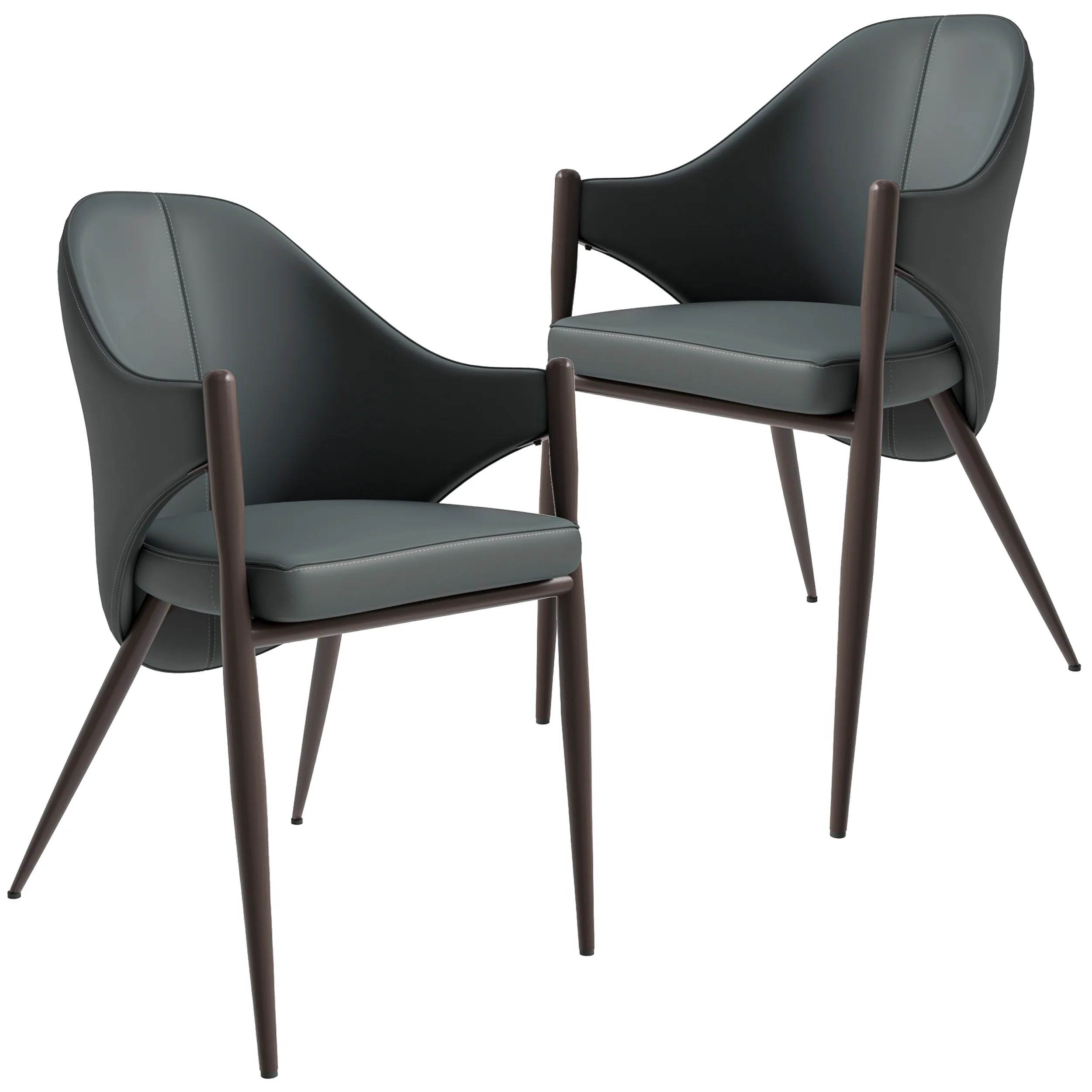 Sante Collection Modern Dining Chair Set of 4 in Grey