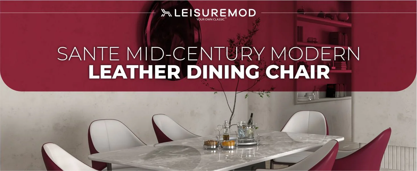 Sante Collection Modern Dining Chair Set of 2 in White/Bordouex