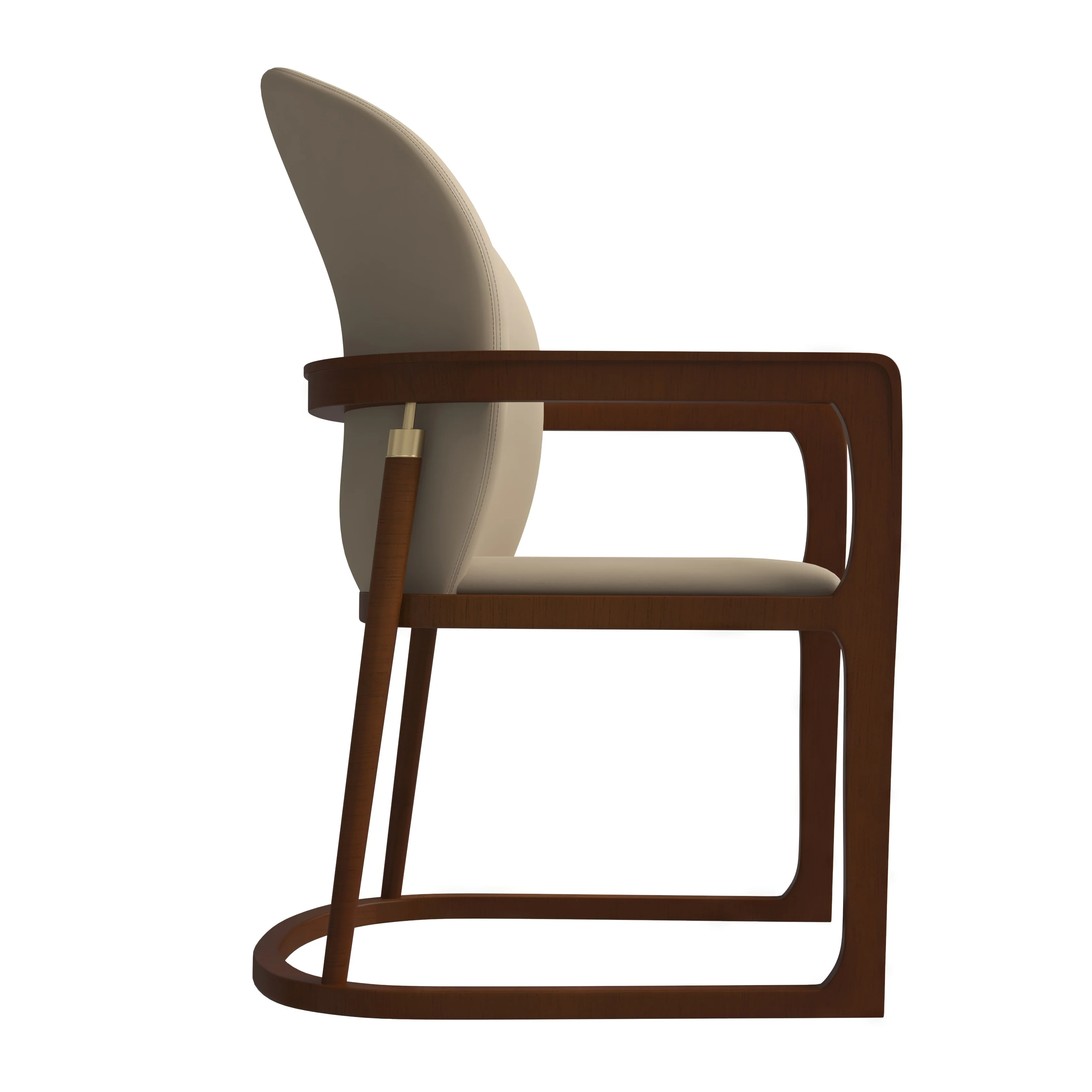Svelta Elegant Wooden Dining Chair in Dark Toupe