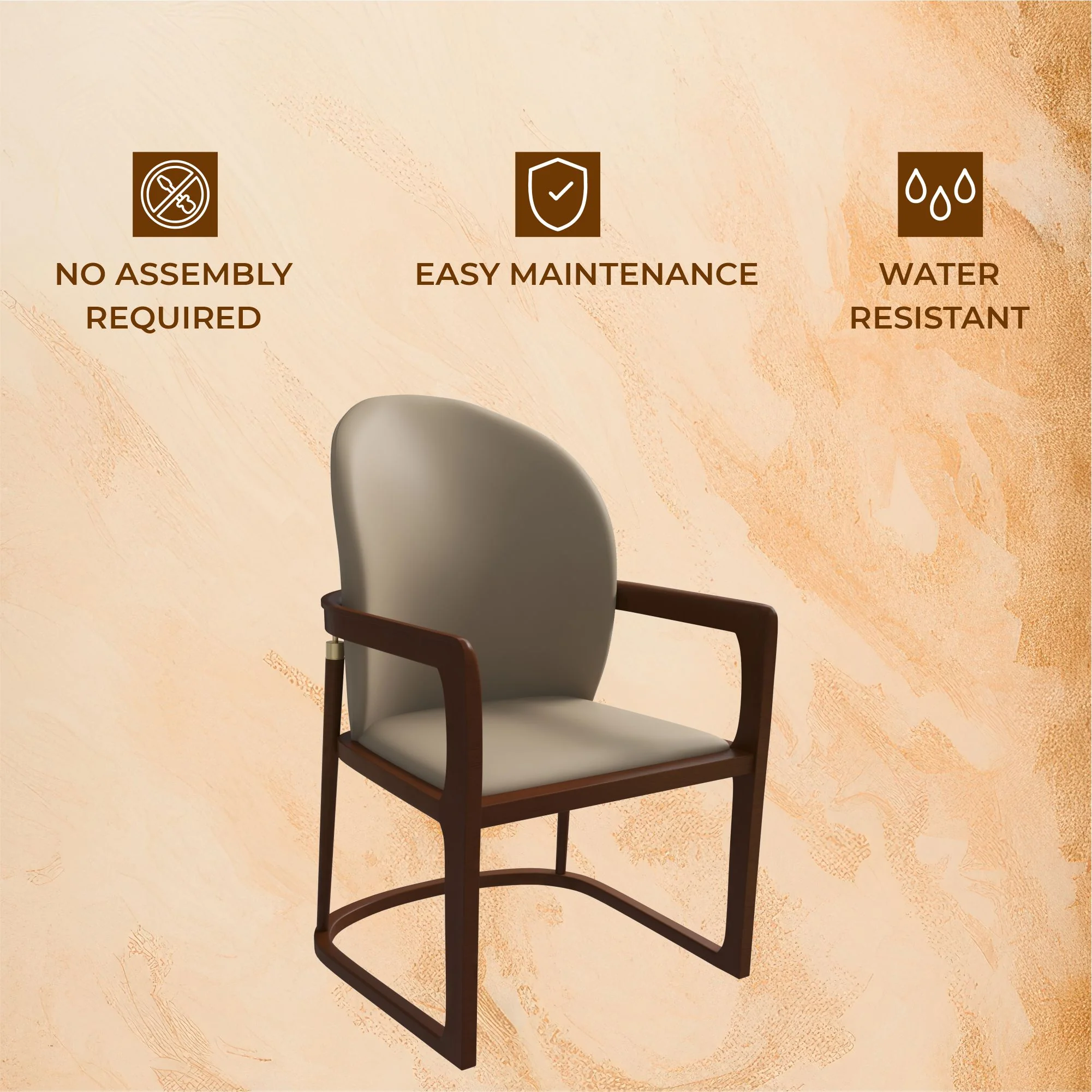 Svelta Elegant Wooden Dining Chair in Dark Toupe