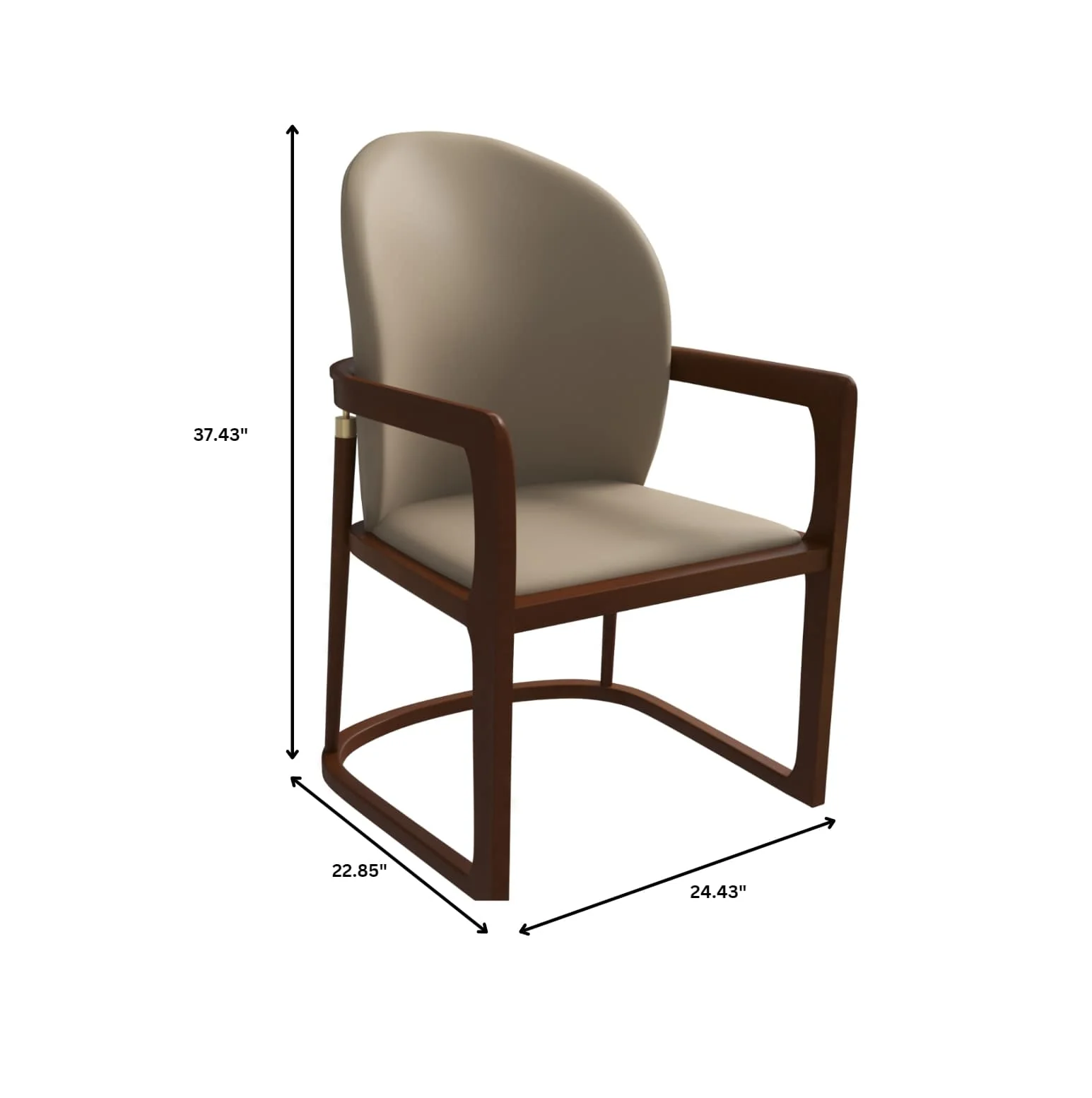 Svelta Elegant Wooden Dining Chair in Dark Toupe