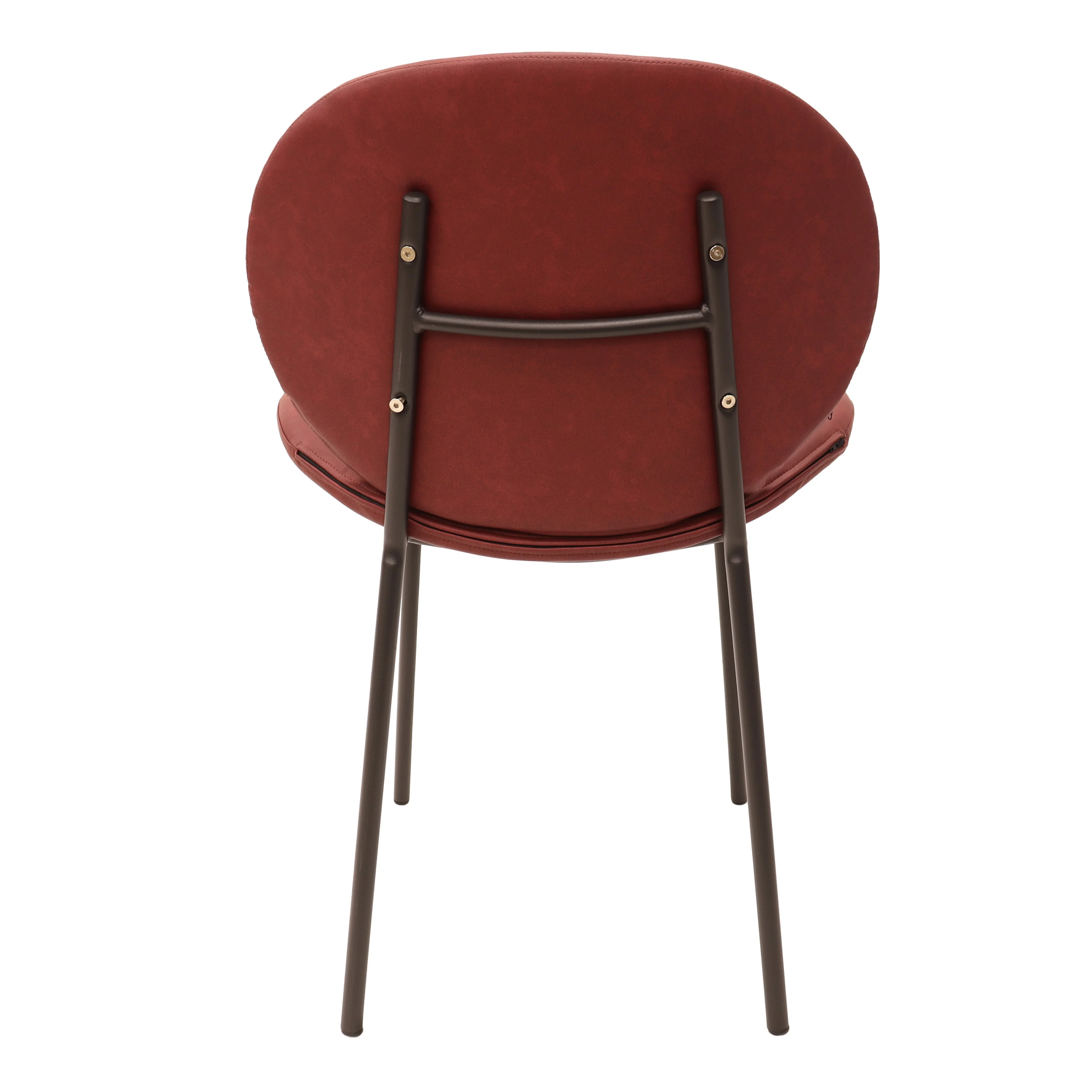 Servos Modern Dining Side Chair with Upholstered Faux Leather Seat and Powder Coated Iron Frame for Kitchen and Dining Room, Bordeaux