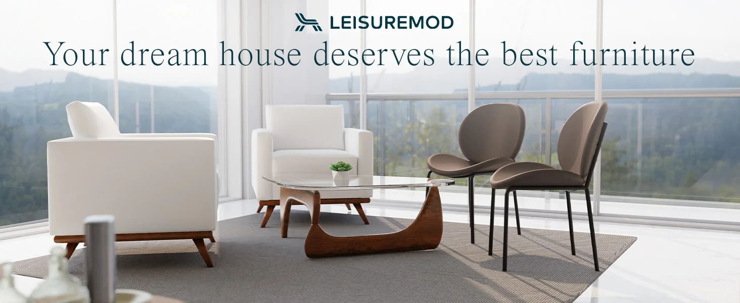 Servos Modern Dining Side Chair with Upholstered Faux Leather Seat and Powder Coated Iron Frame for Kitchen and Dining Room, Elephant Grey