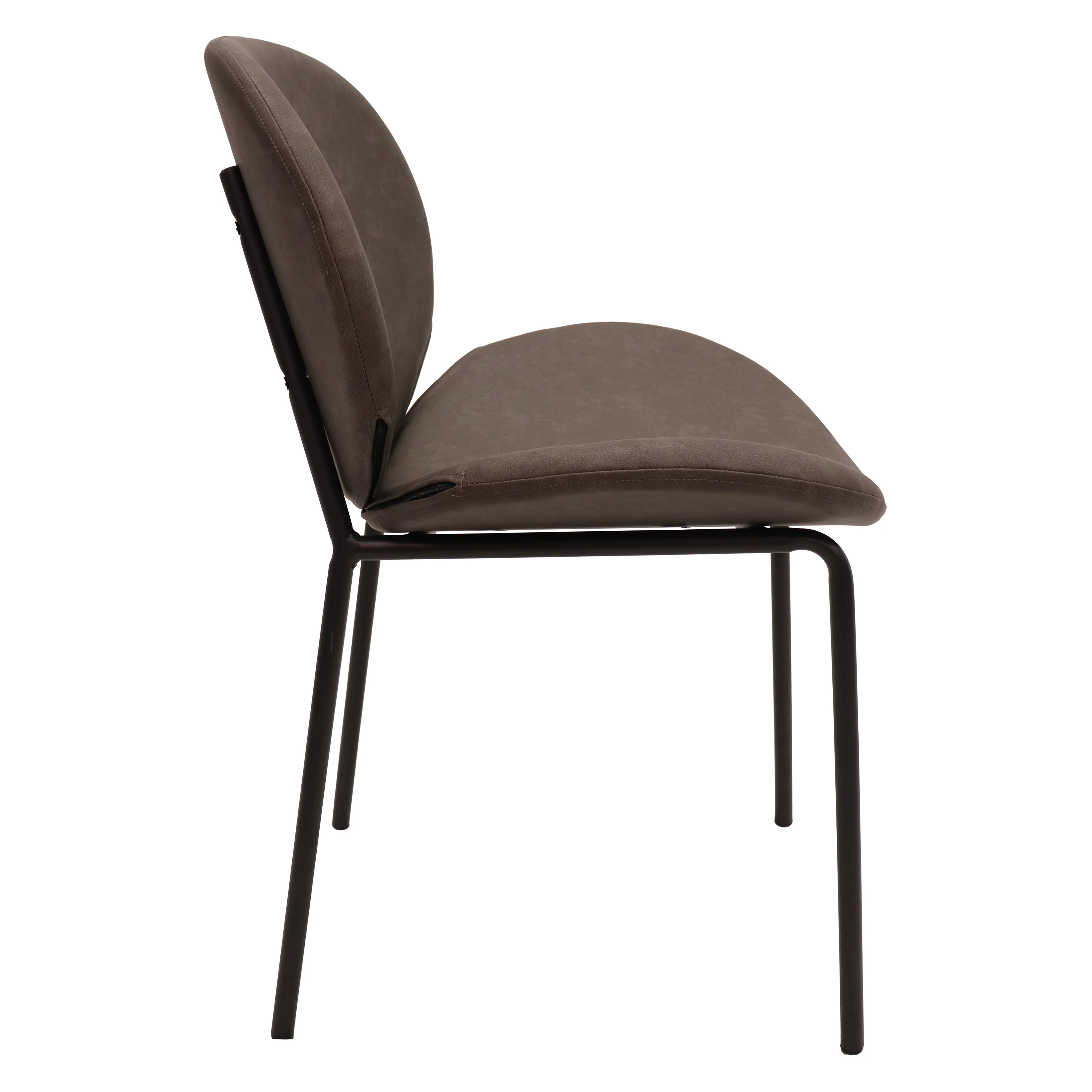Servos Modern Dining Side Chair with Upholstered Faux Leather Seat and Powder Coated Iron Frame for Kitchen and Dining Room, Elephant Grey