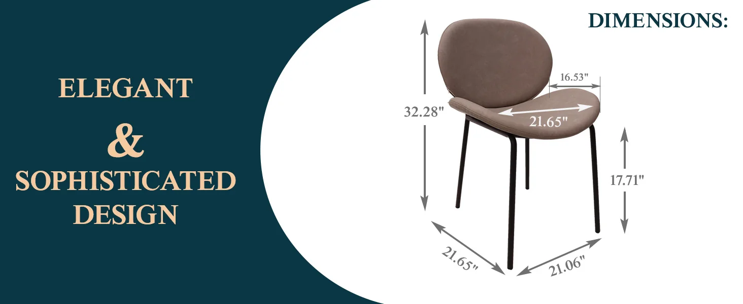 Servos Modern Dining Side Chair with Upholstered Faux Leather Seat and Powder Coated Iron Frame for Kitchen and Dining Room, Light Grey