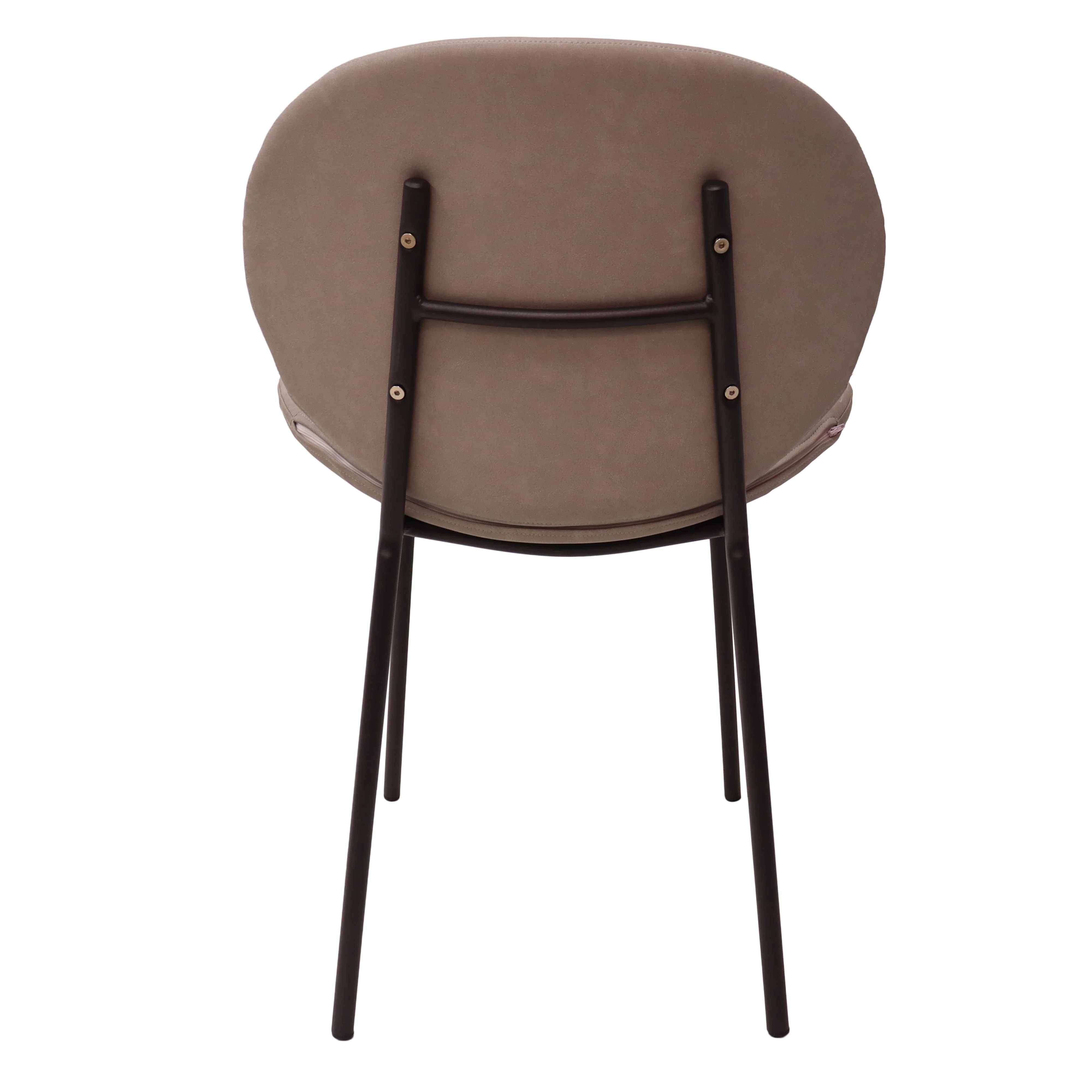 Servos Modern Dining Side Chair with Upholstered Faux Leather Seat and Powder Coated Iron Frame for Kitchen and Dining Room, Light Grey