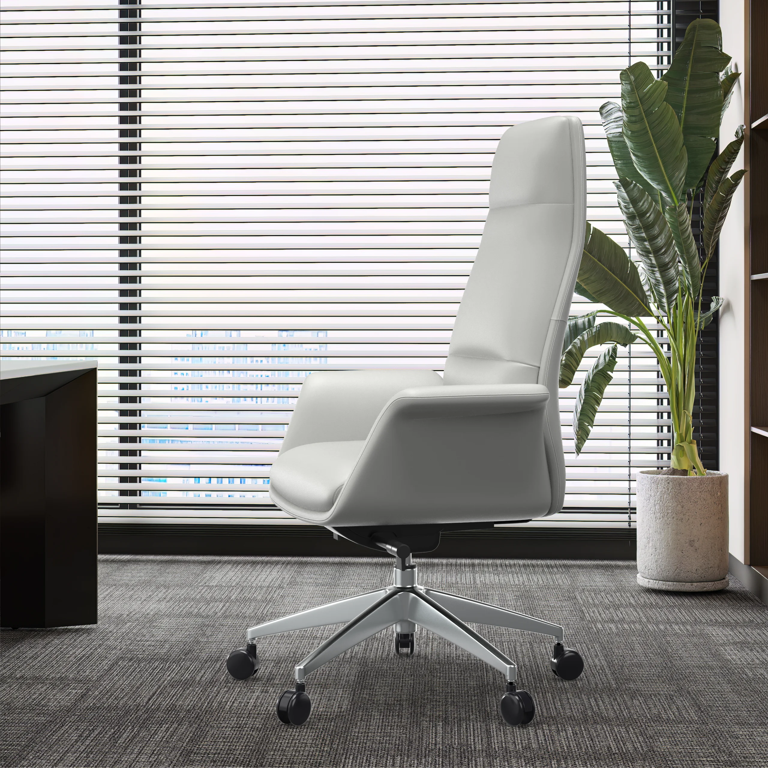Summit Series Tall Office Chair In White Leather