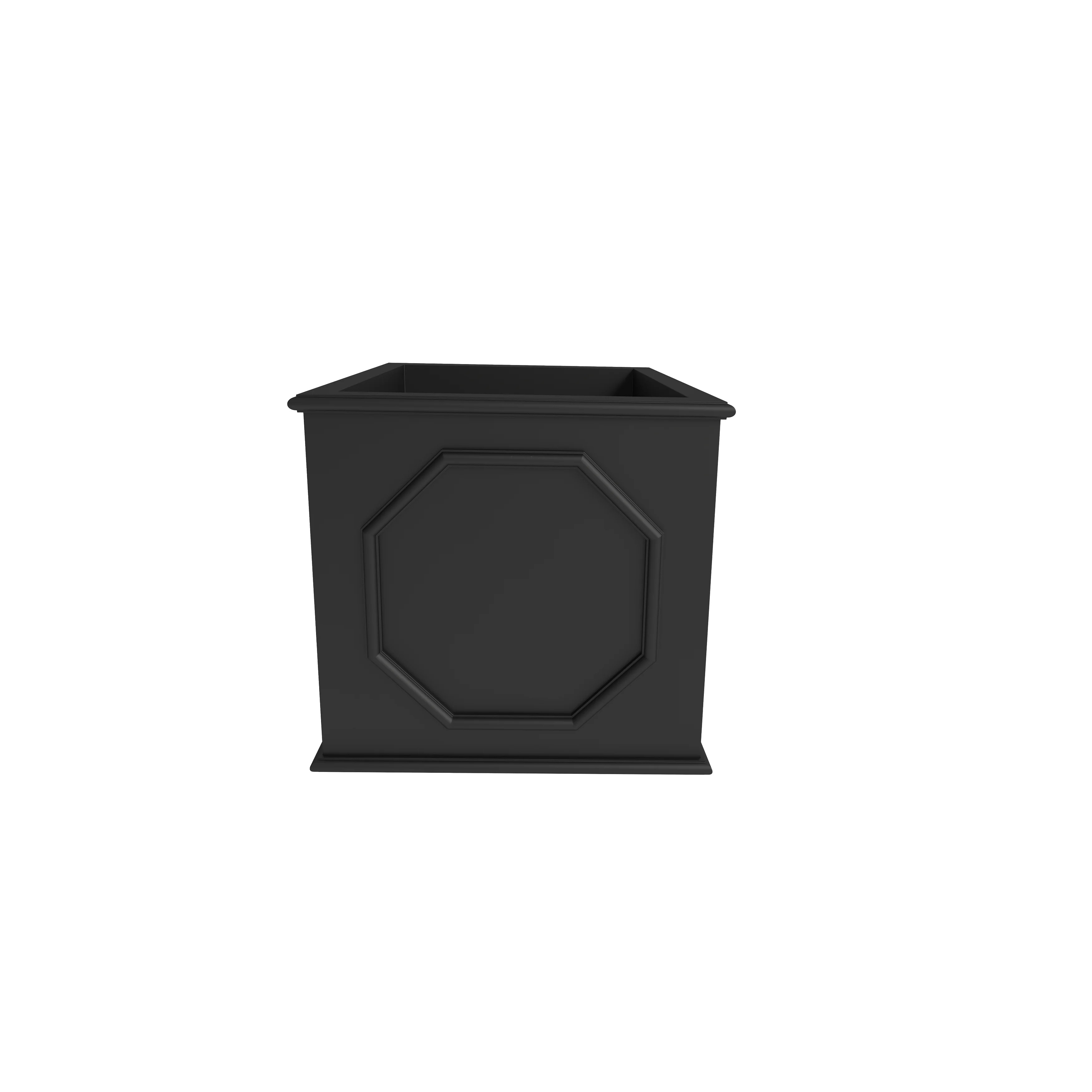 Sprout Series Cubic Fiber Stone Planter in Black 10.2 Cube