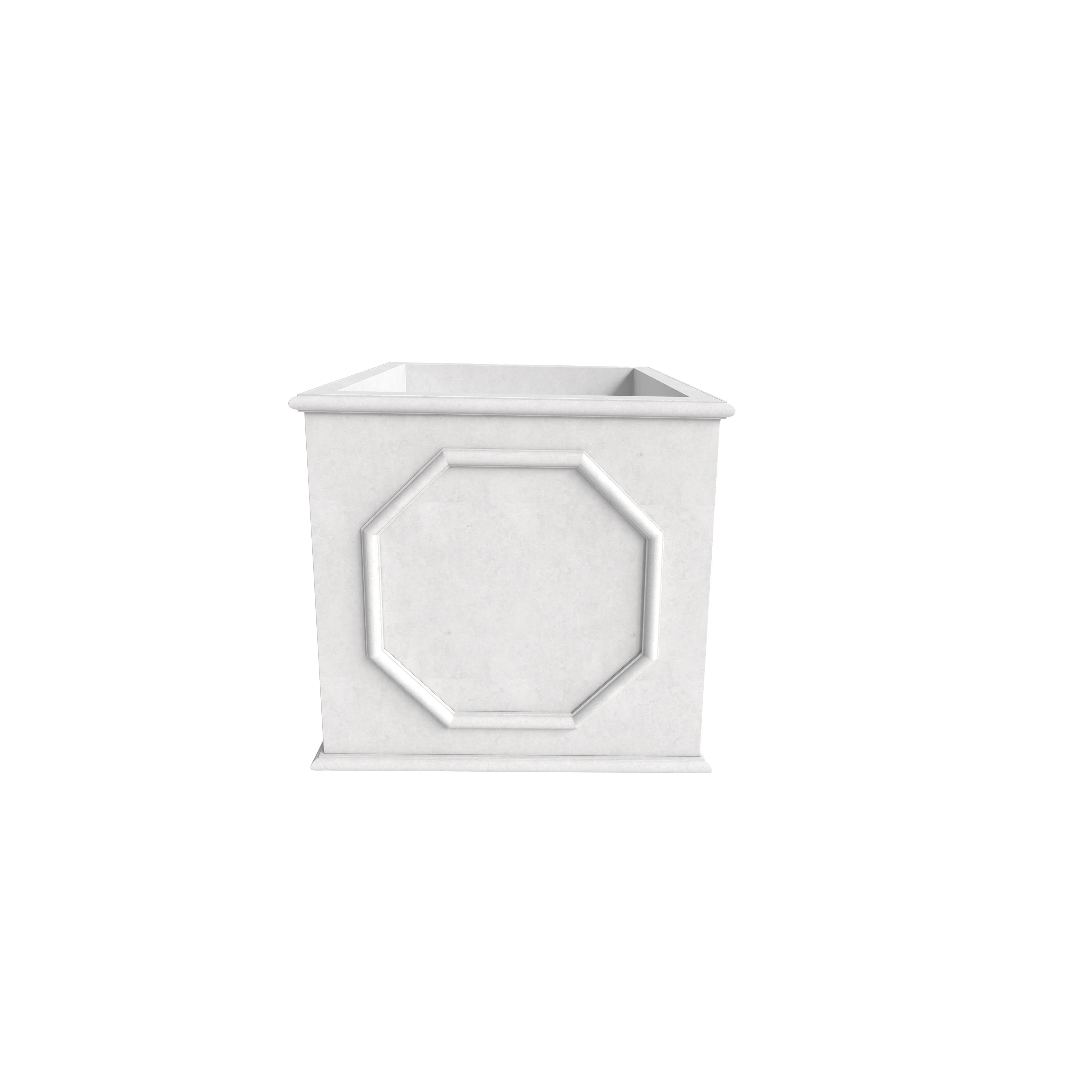 Sprout Series Cubic Fiber Stone Planter in White 10.2 Cube