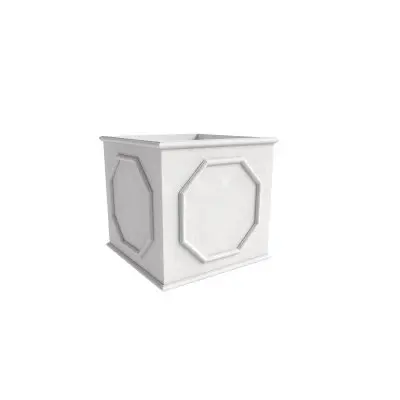 Sprout Series Cubic Fiber Stone Planter in White 12.6 Cube
