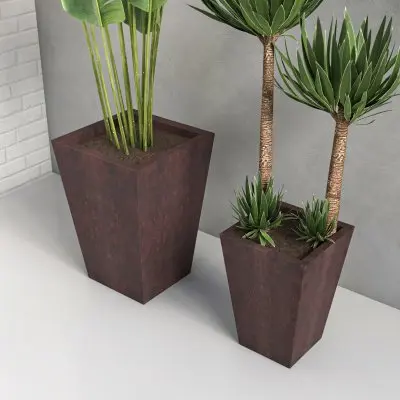 Serene Series Planter Set In Brown