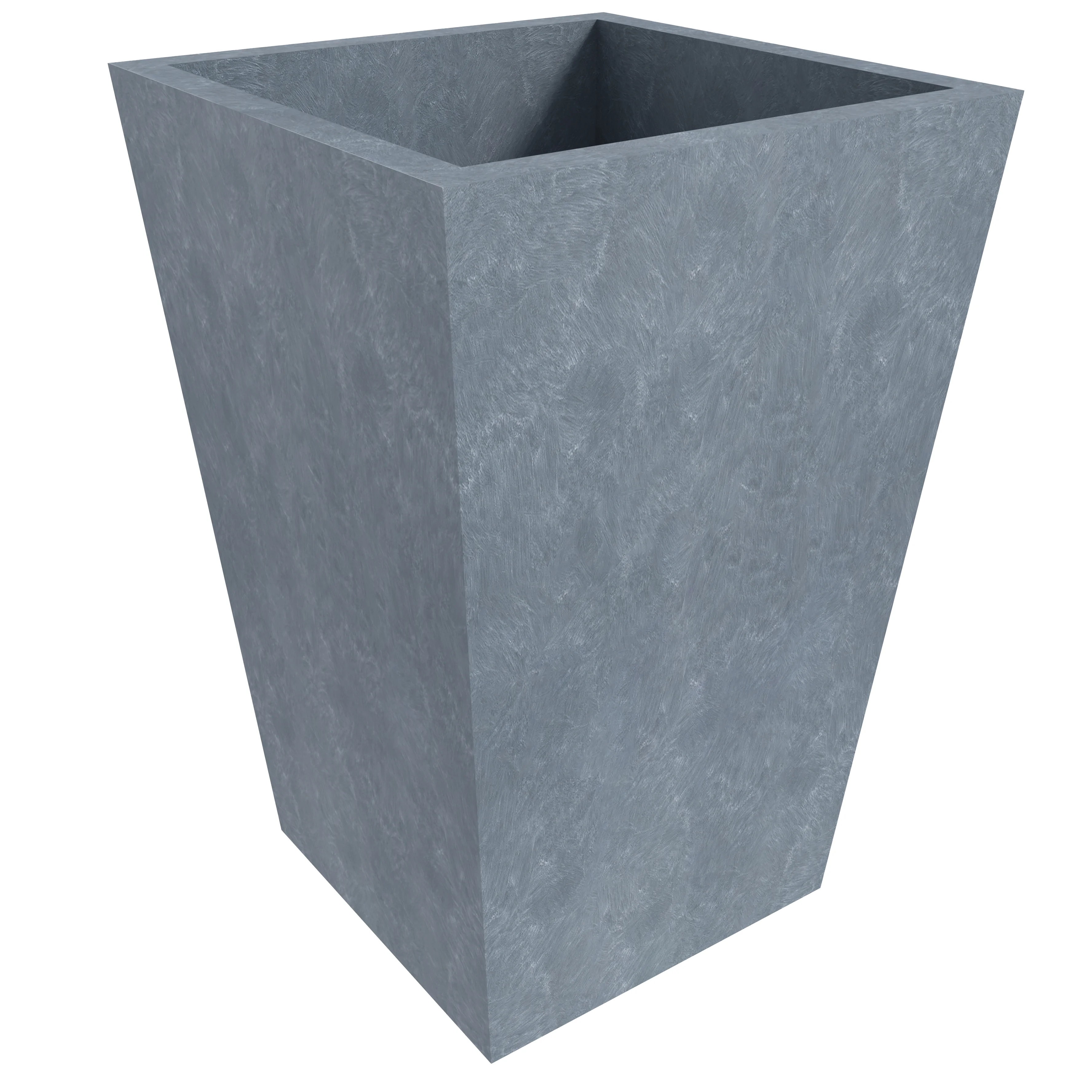 Serene Series Poly Stone Square Planter in Aged Concrete 11x11, 15 High