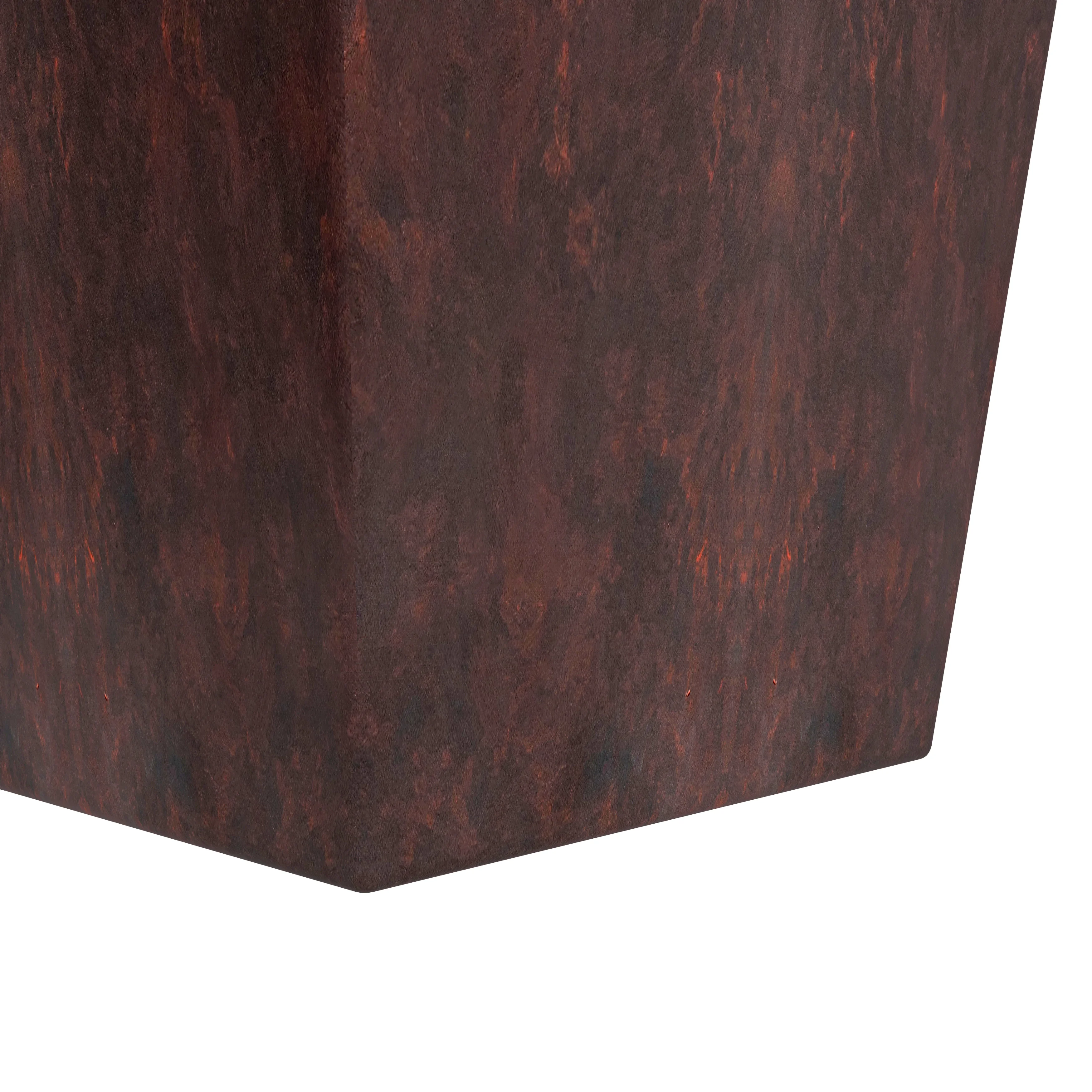 Serene Series Poly Stone Square Planter in Brown 11x11, 15 High