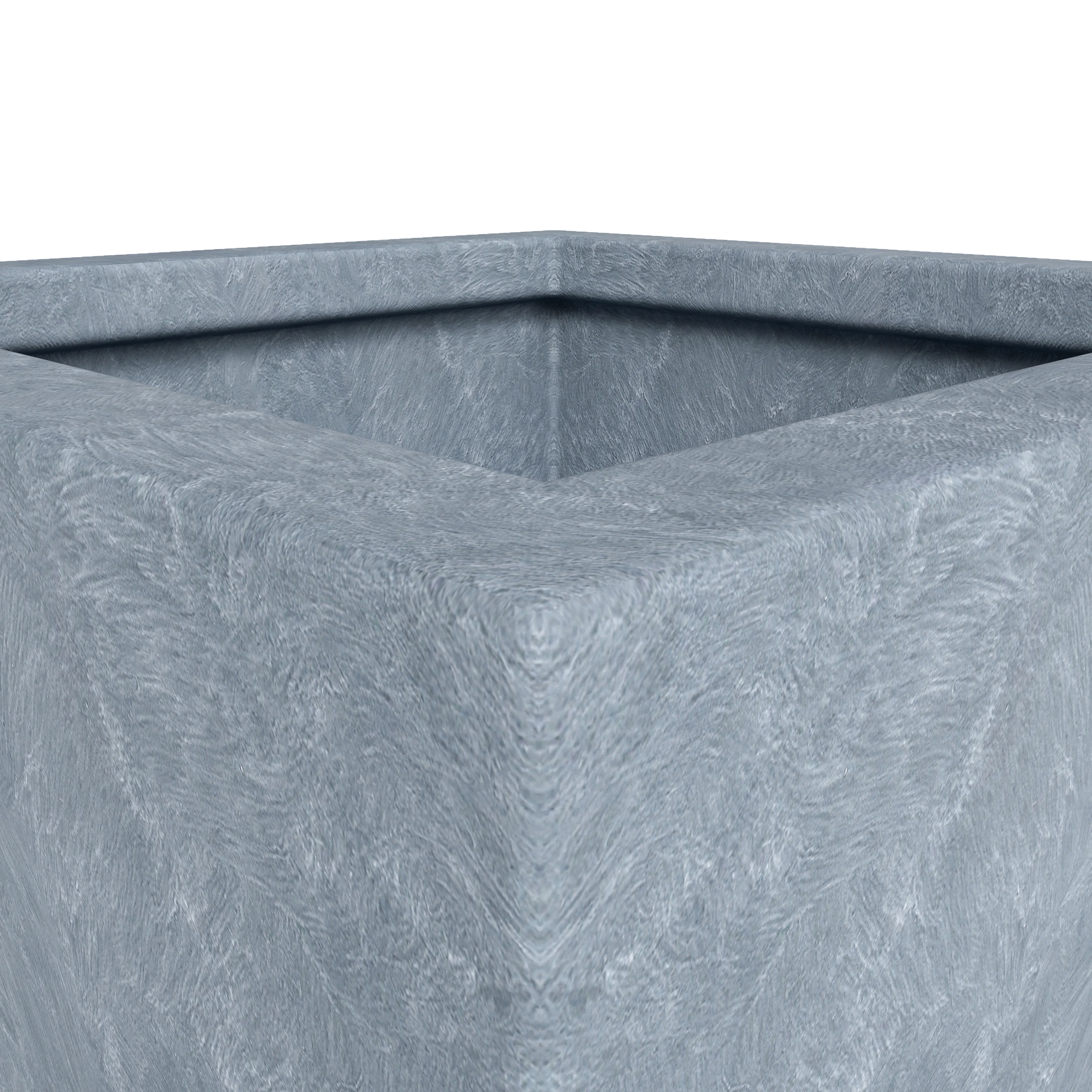 Serene Series Poly Stone Square Planter in Aged Concrete 14x14, 21 High