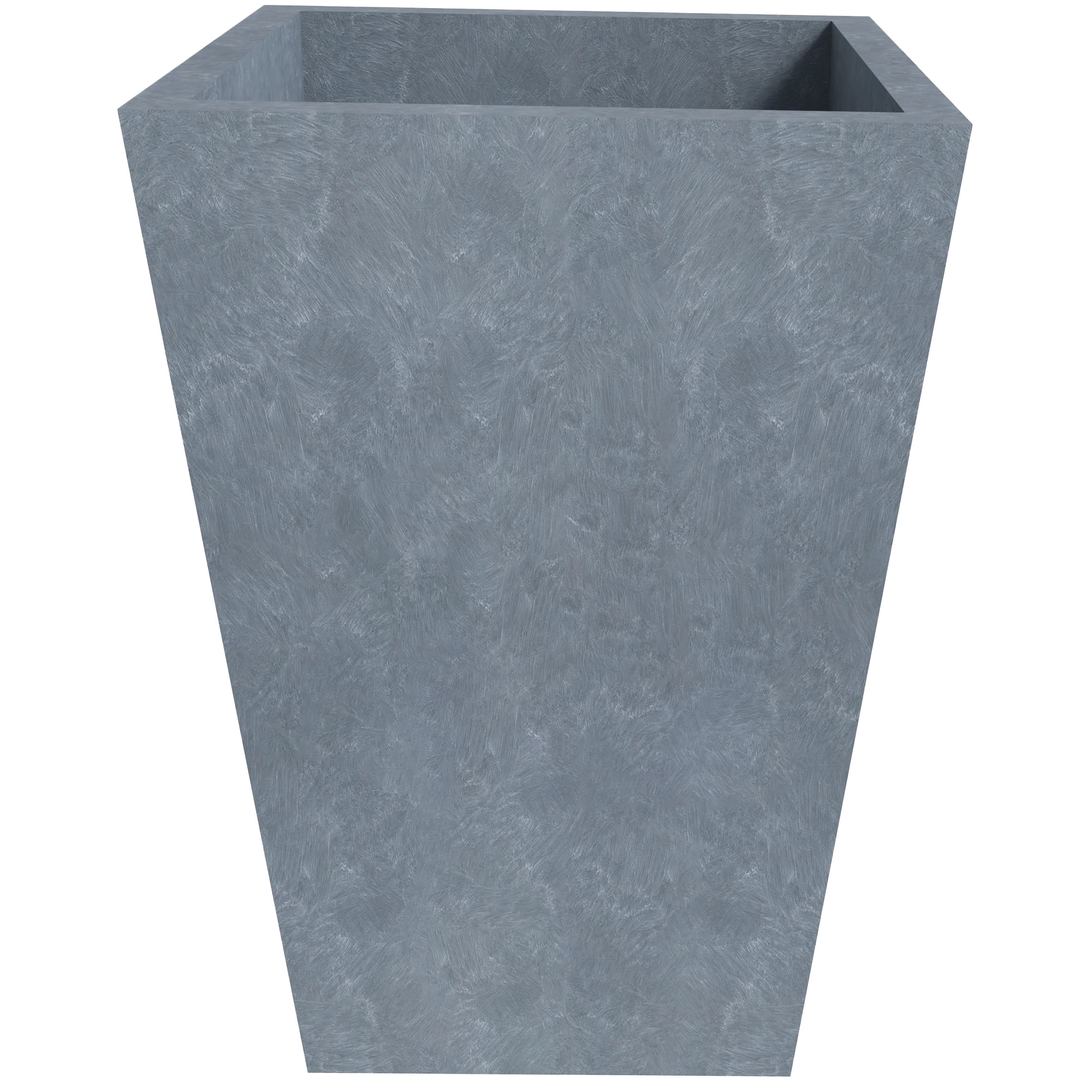 Serene Series Poly Stone Square Planter in Aged Concrete 14x14, 21 High