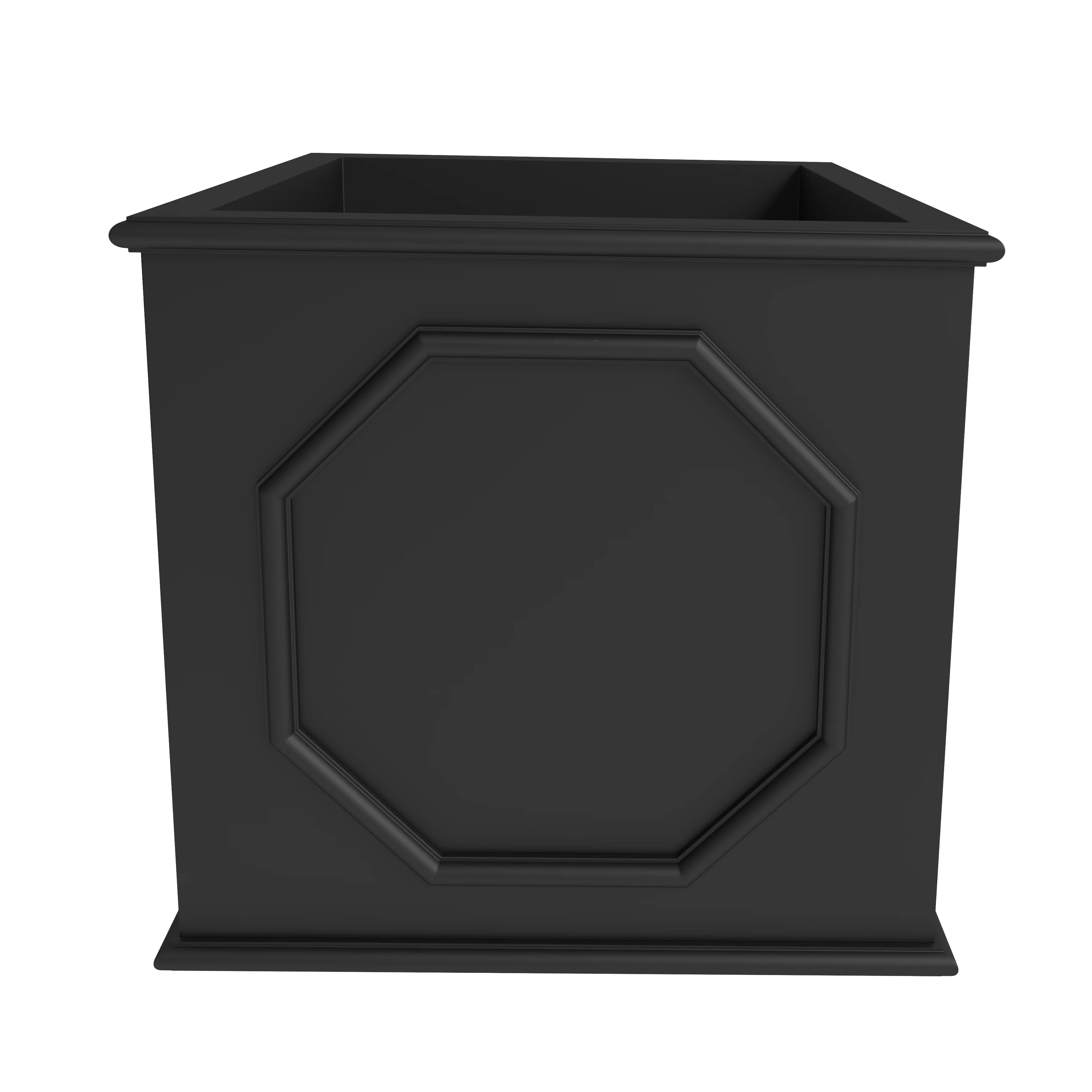 Sprout Series Poly Stone Planter in Black