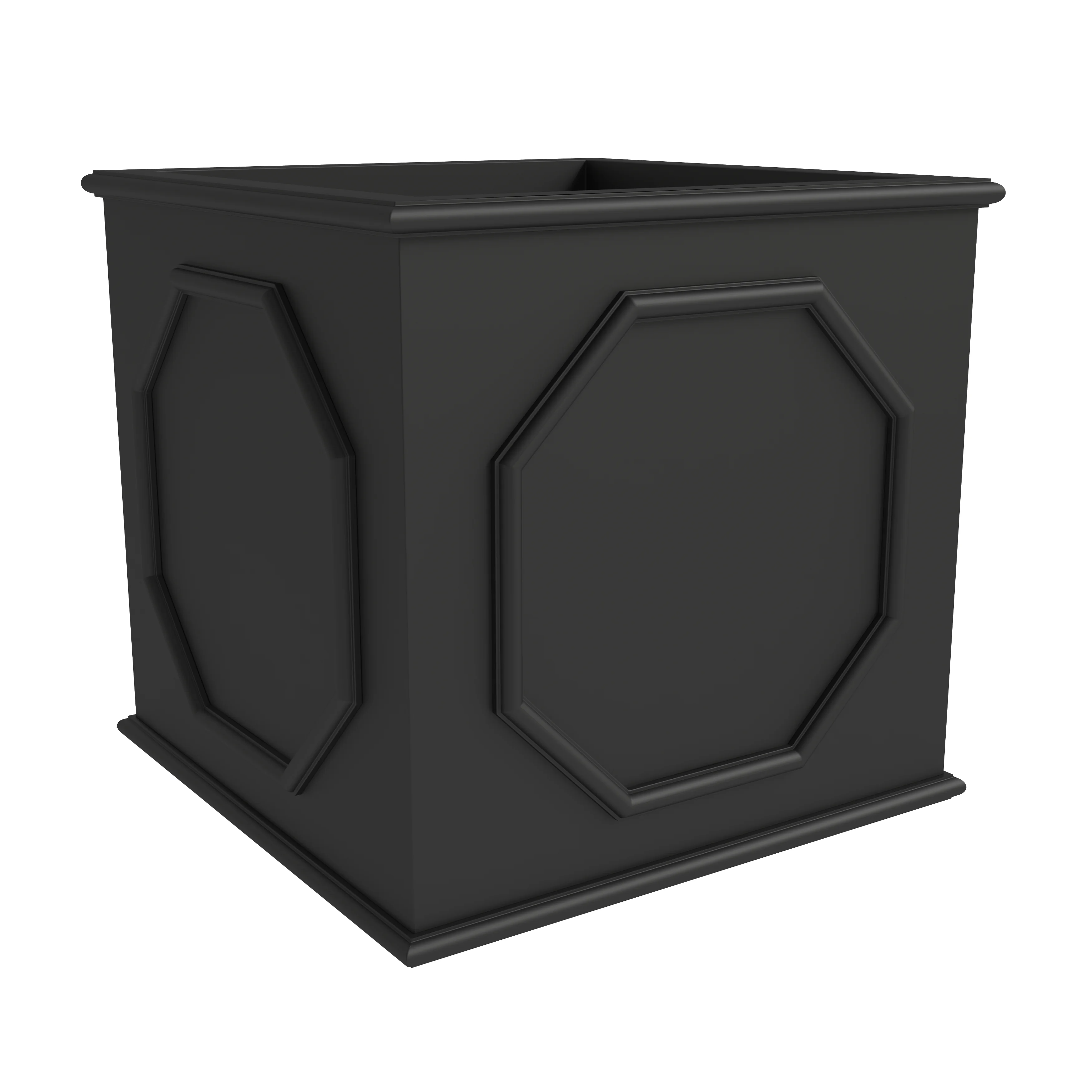 Sprout Series Poly Stone Planter in Black