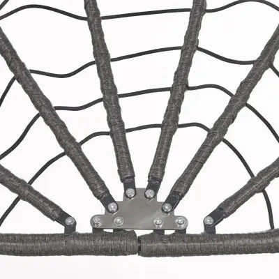 Summit Series Outdoor Egg Swing Chair In Black With Light Brown Cushions