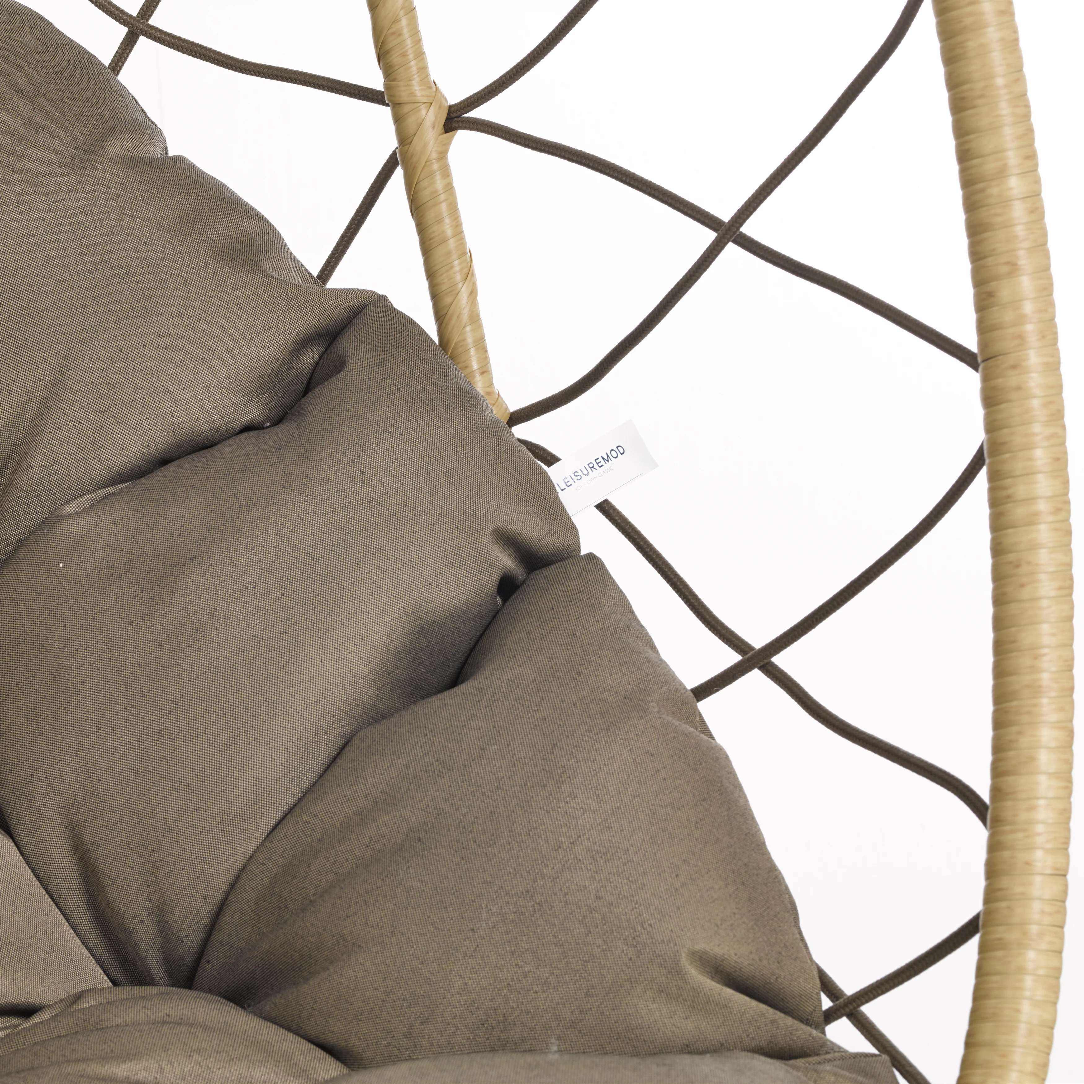 Summit Series Outdoor Egg Swing Chair In Brwon With Bown Cushions