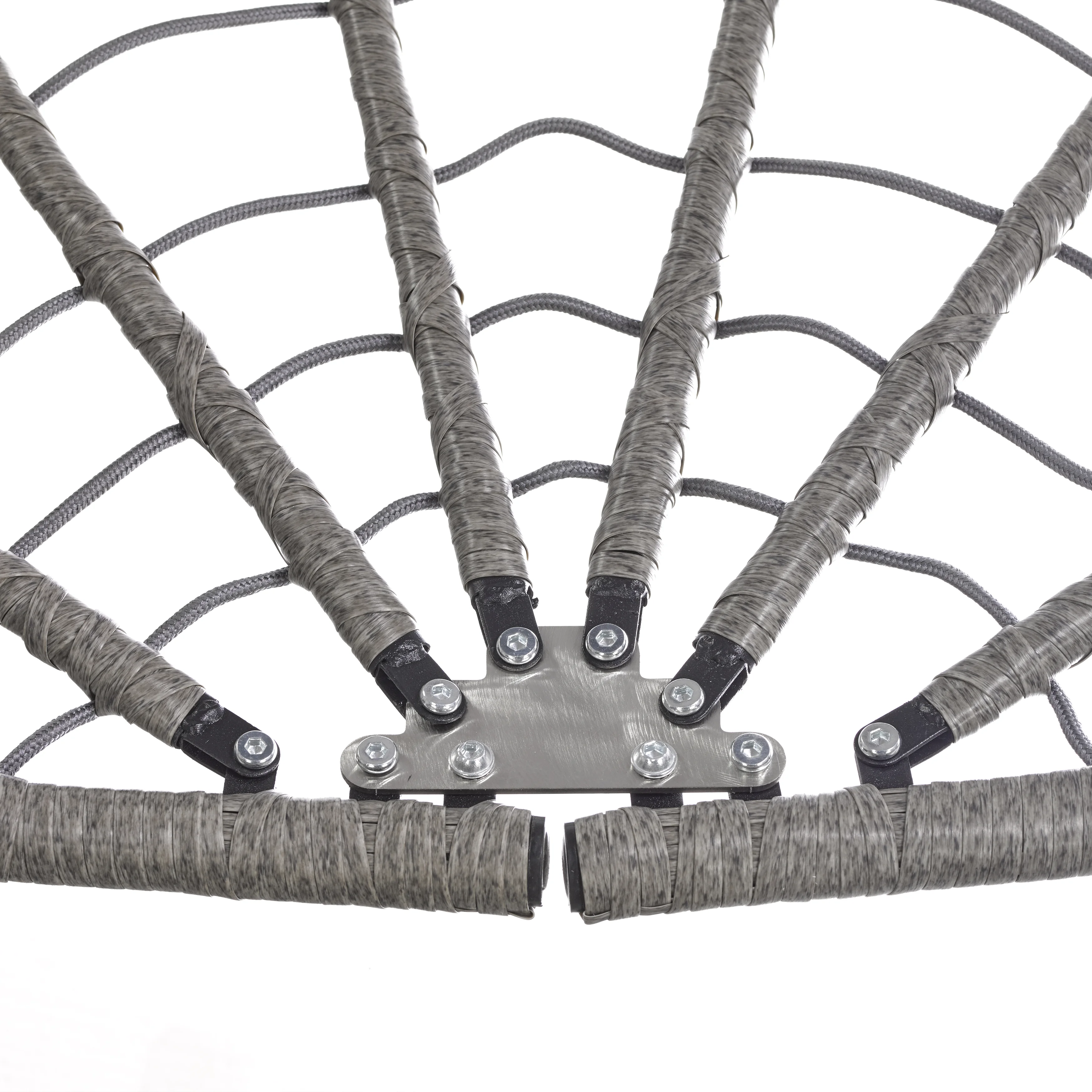 Summit Series Outdoor Egg Swing Chair In Grey With Light Grey Cushions