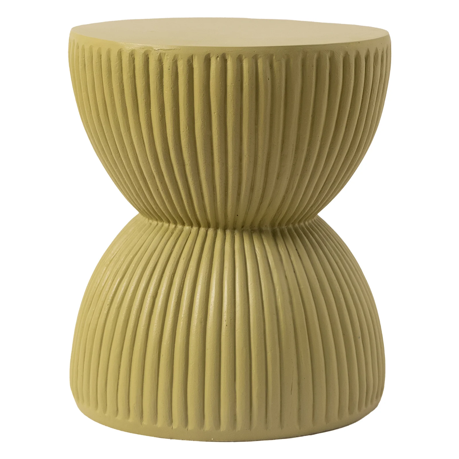 Modern Side End Table Spire Series In Olive Yellow