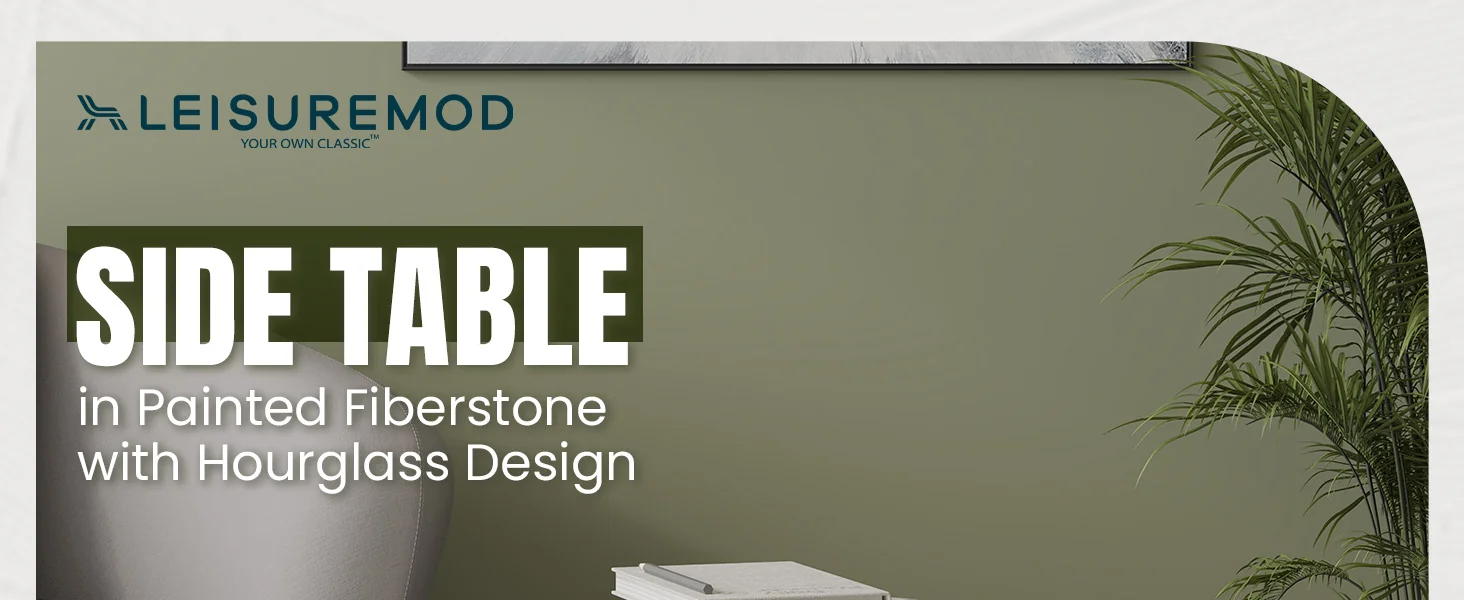 Modern Side End Table Spire Series In Olive Yellow