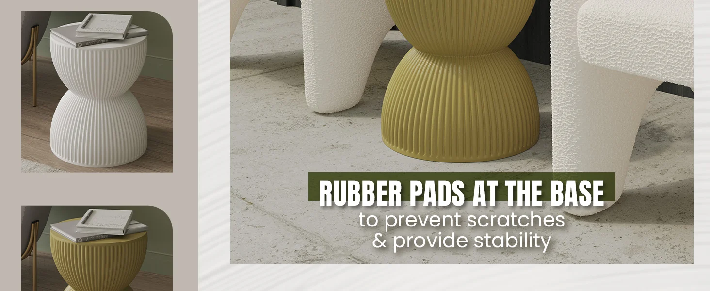 Modern Side End Table Spire Series In Olive Yellow