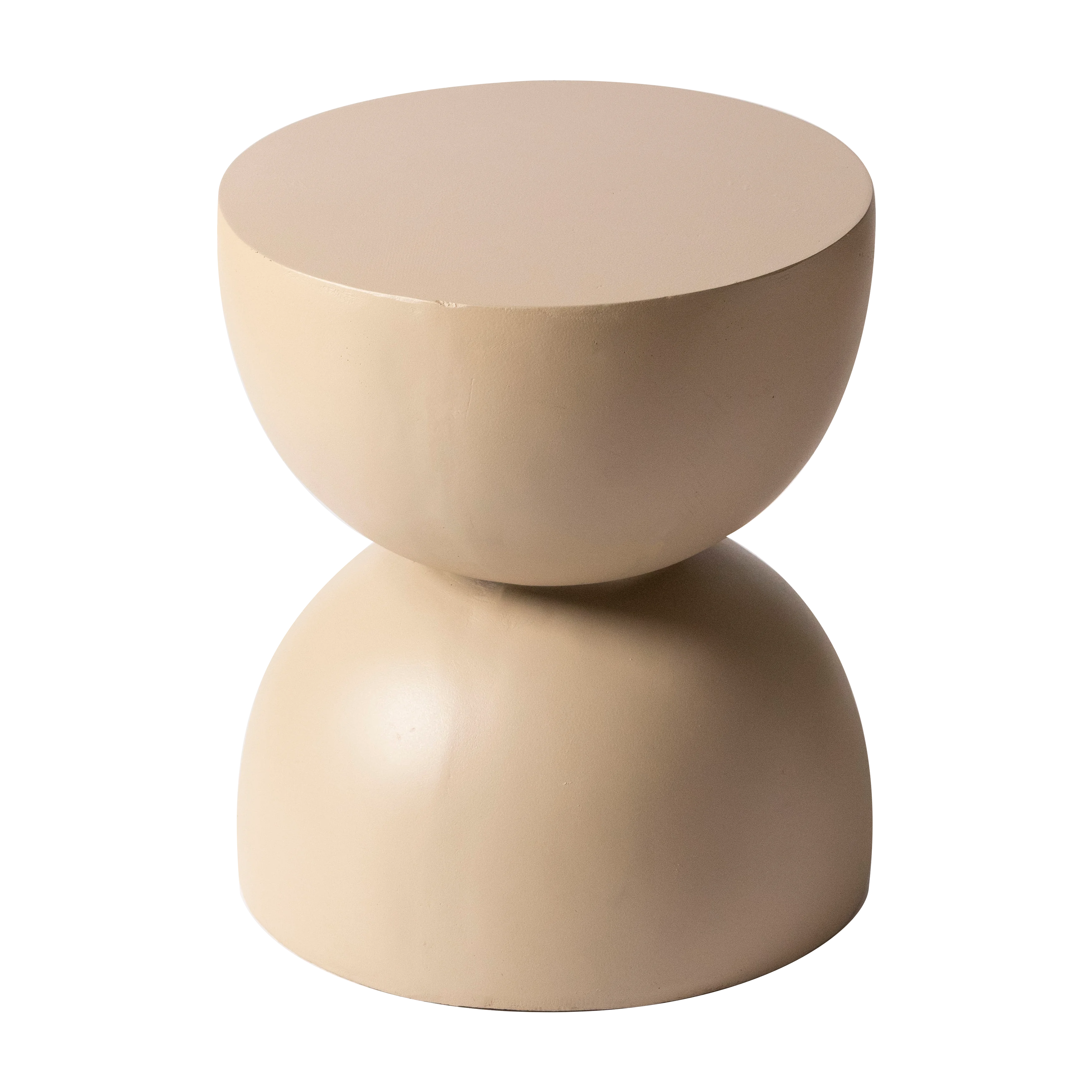 Sage Collection Fiberglass Outdoor Side Table in Beige