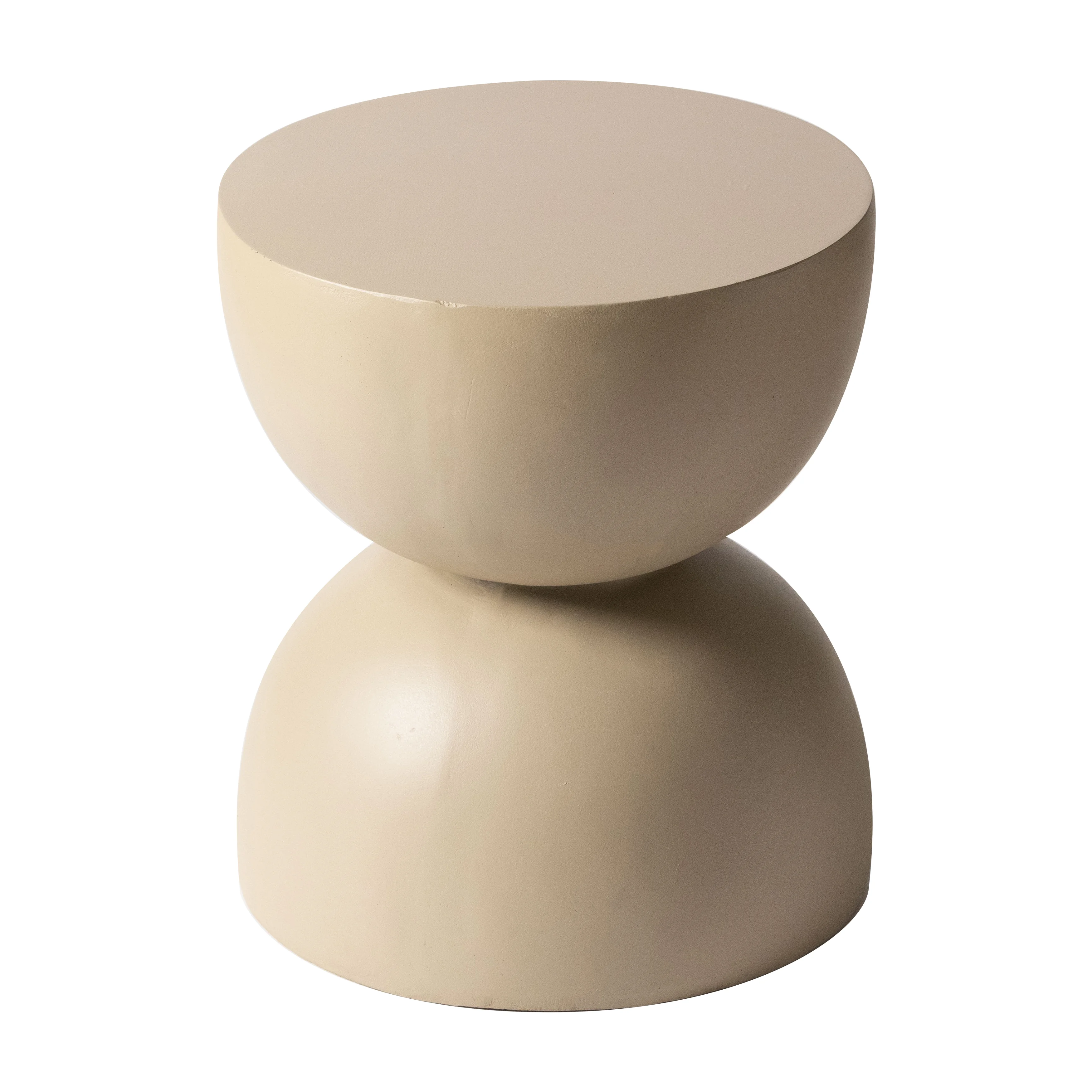 Sage Collection Fiberglass Outdoor Side Table in Beige