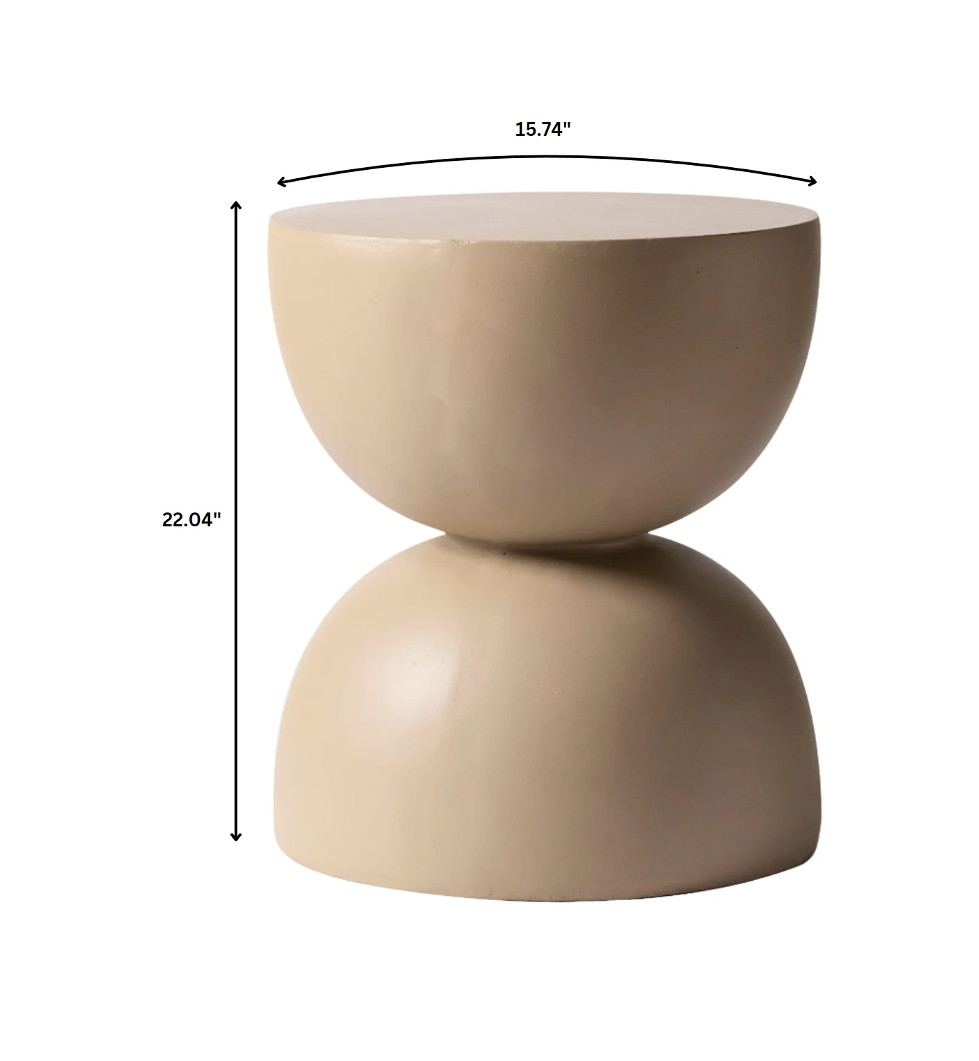 Sage Collection Fiberglass Outdoor Side Table in Beige