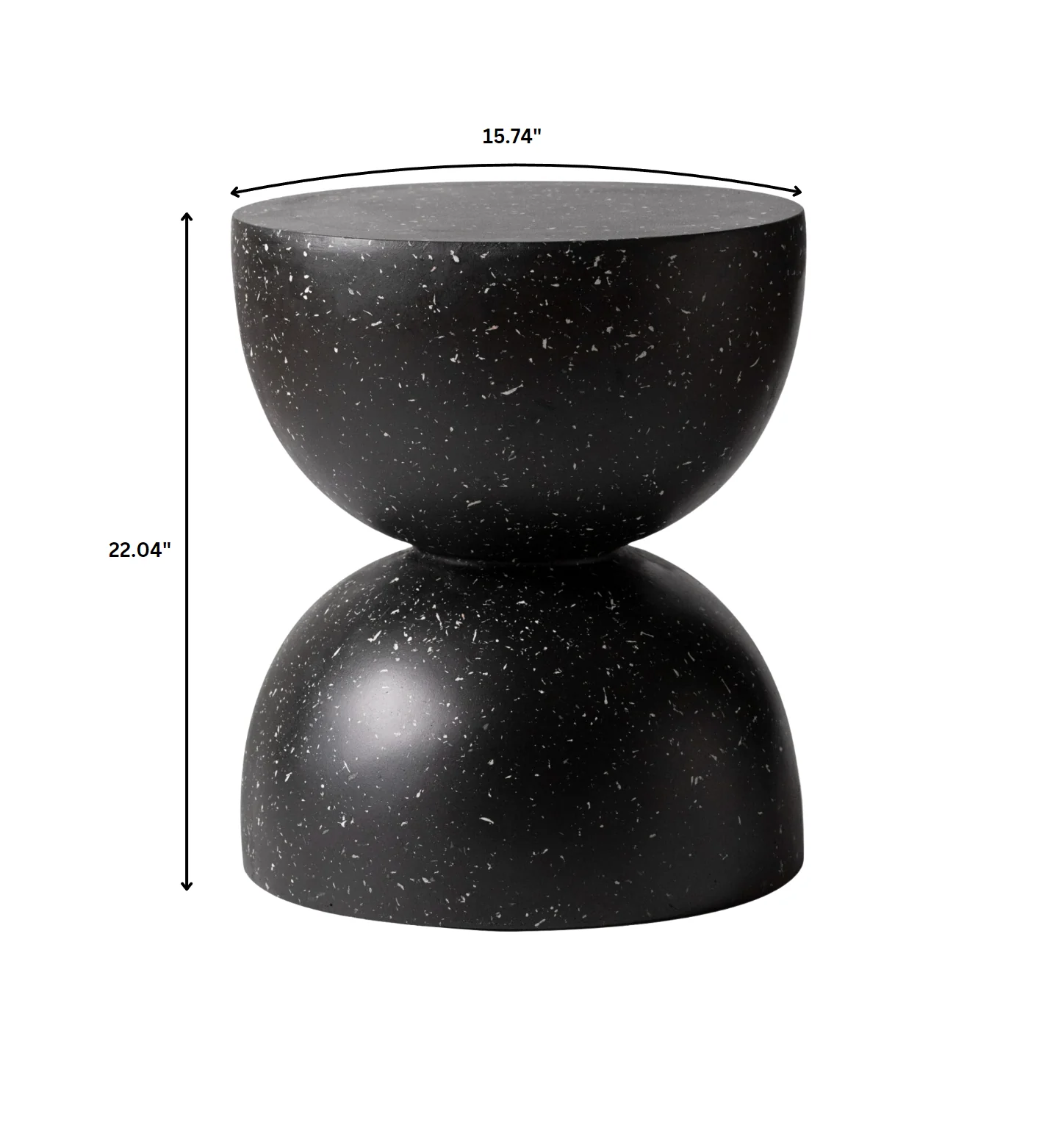 Sage Collection Fiberglass Outdoor Side Table in Black