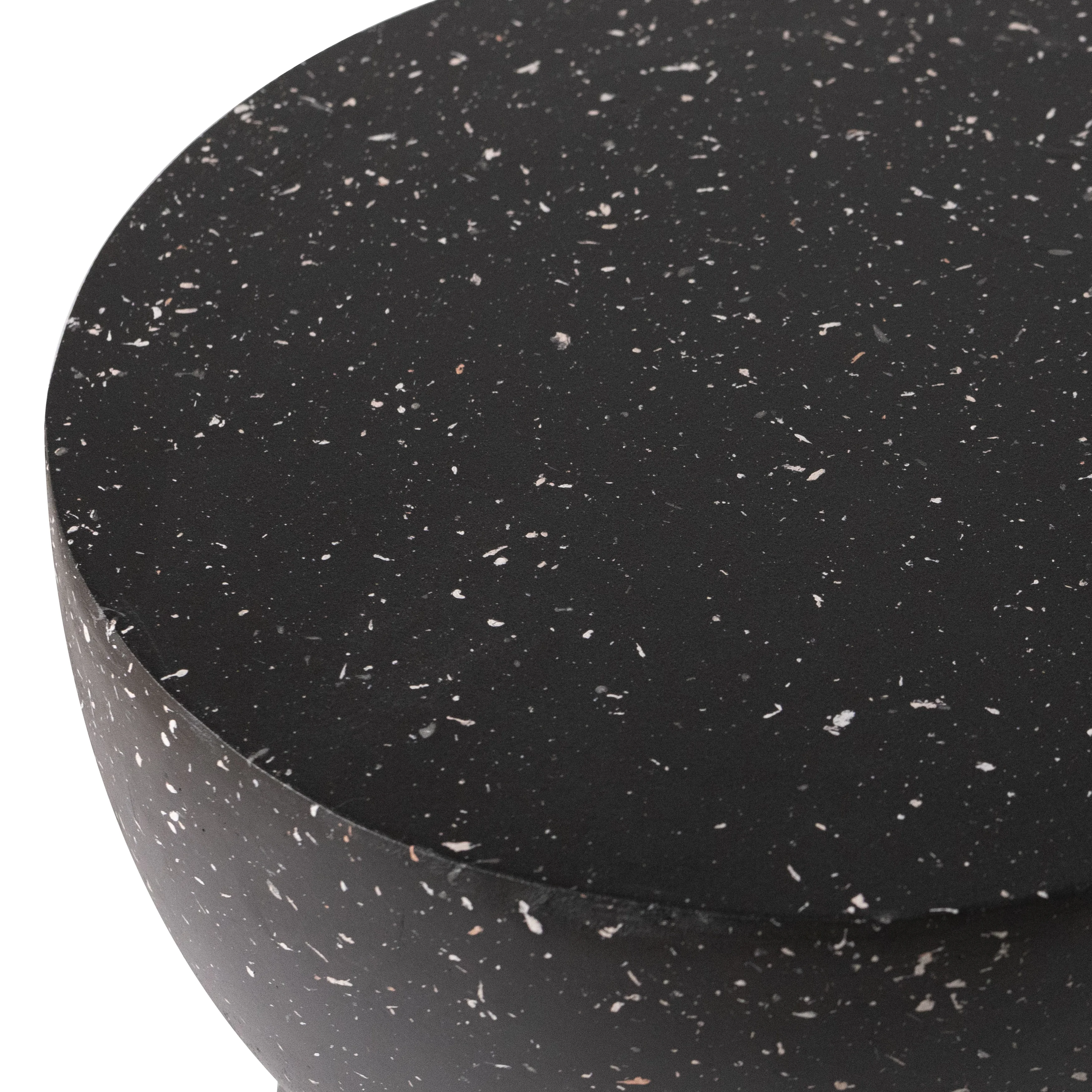 Sage Collection Fiberglass Outdoor Side Table in Black