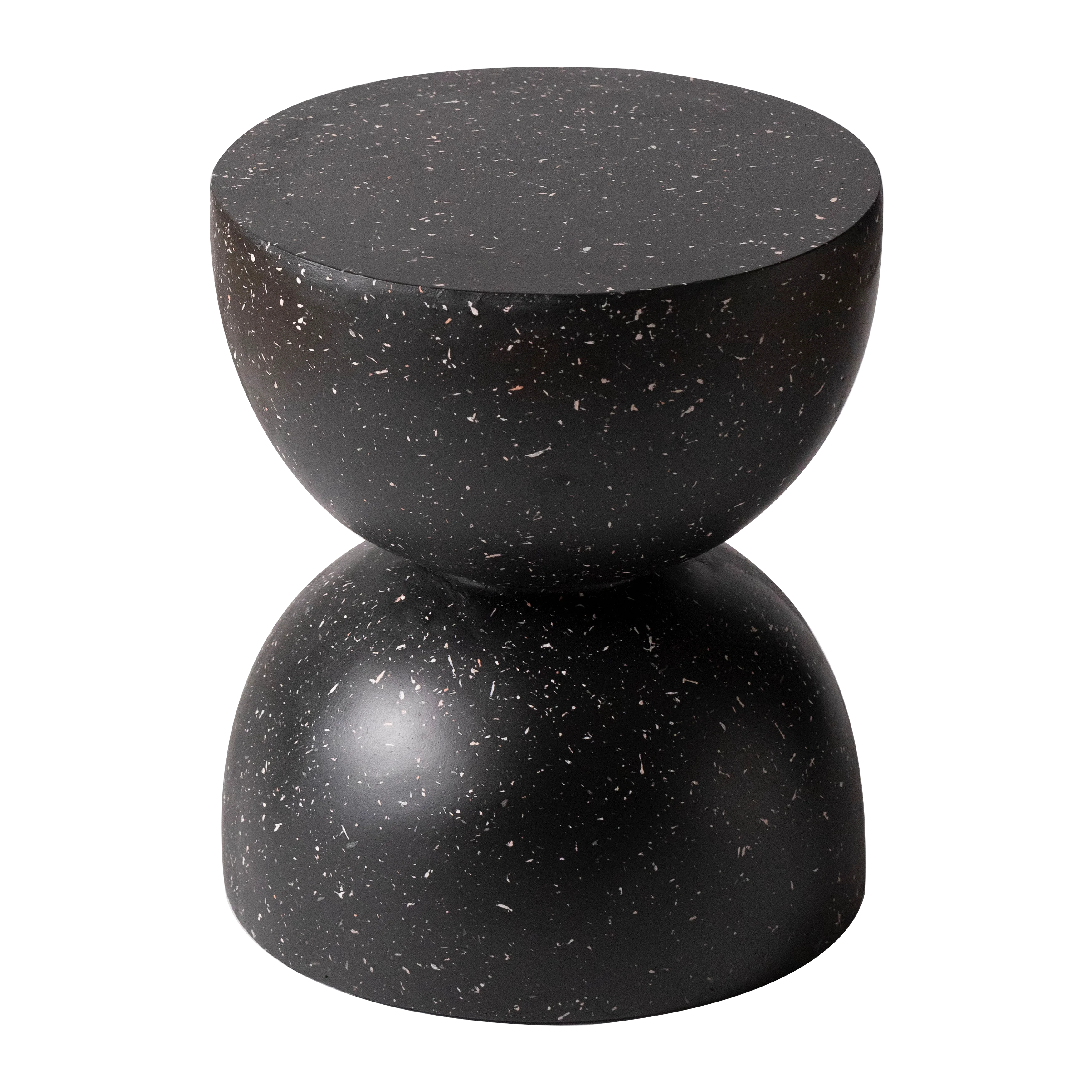 Sage Collection Fiberglass Outdoor Side Table in Black