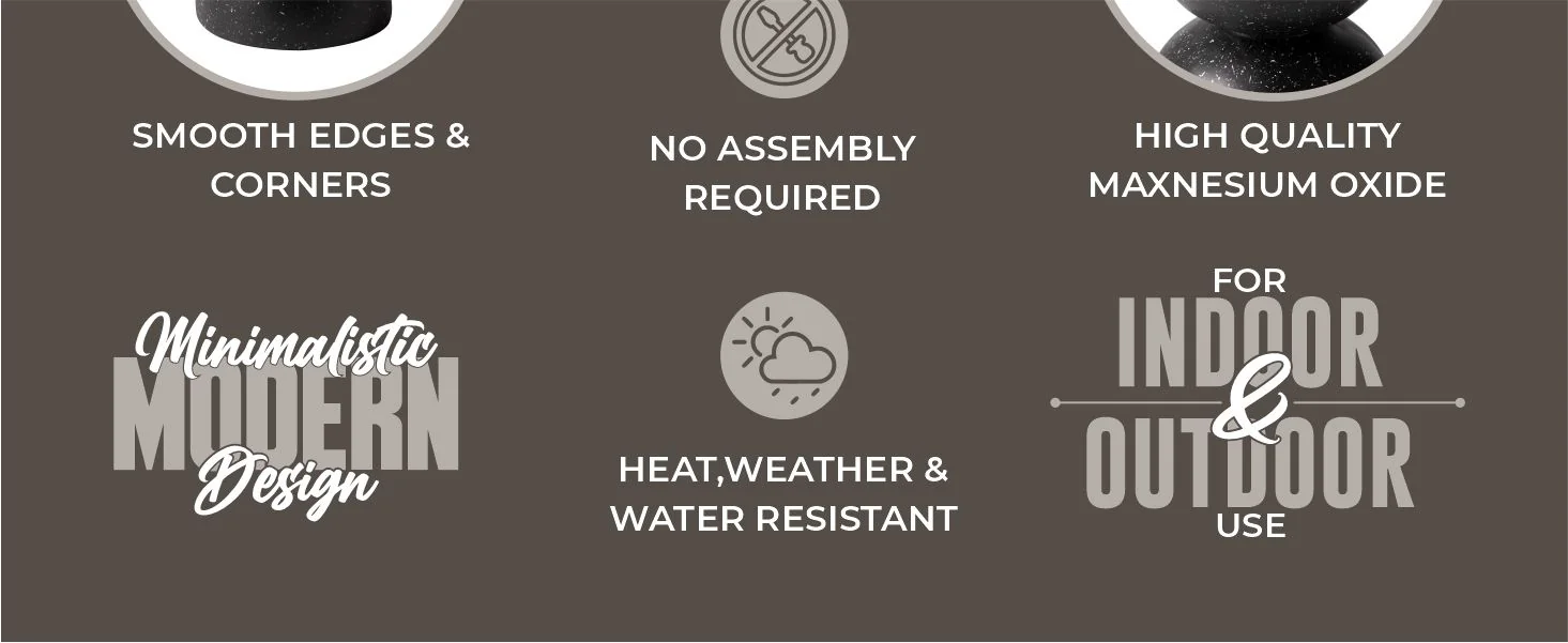 Sage Collection Fiberglass Outdoor Side Table in Black