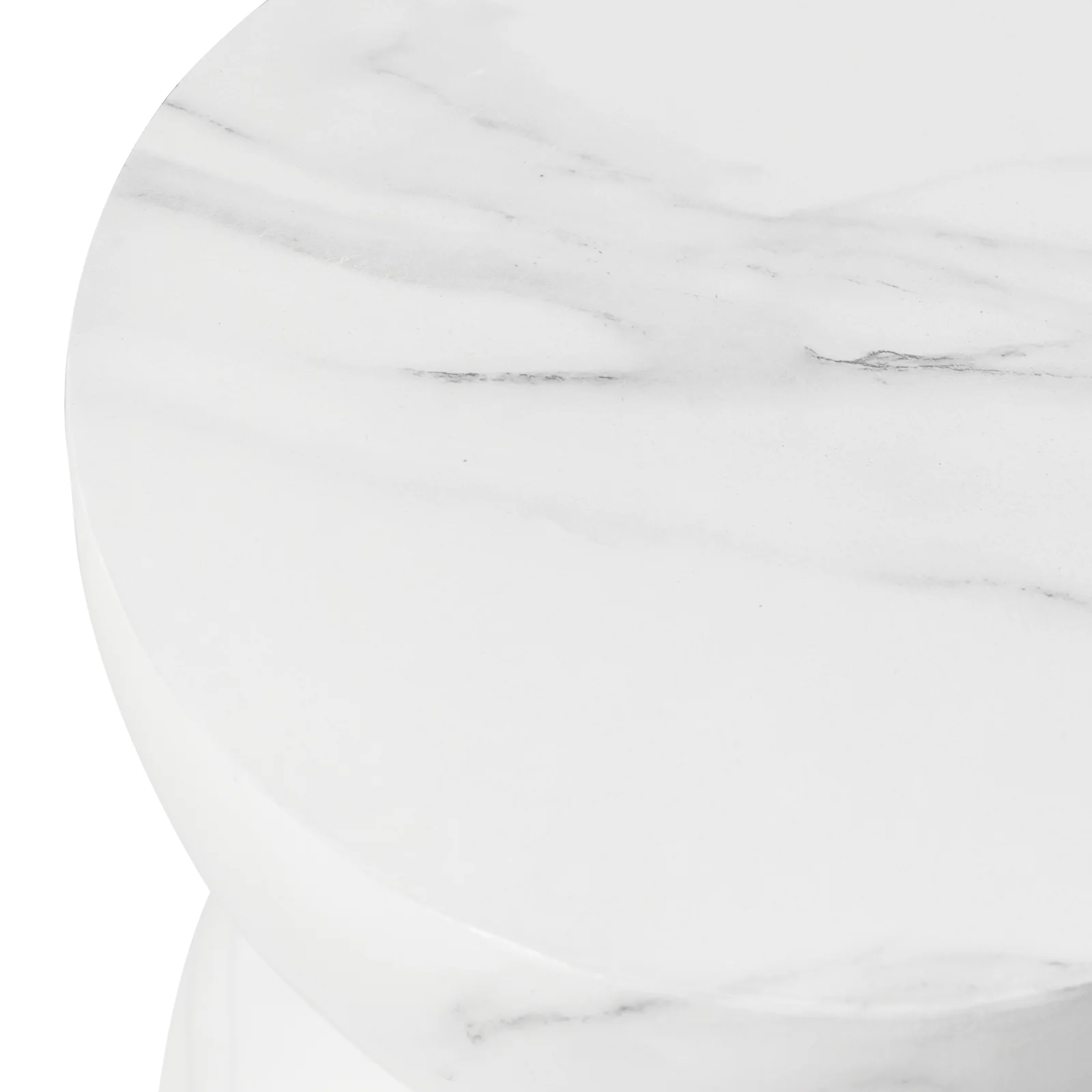 Sage Collection Fiberglass Outdoor Side Table in Marbled White