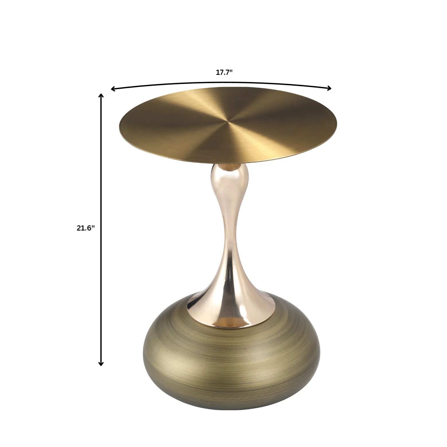 Savoy Collection Modern End Table In Brass Color