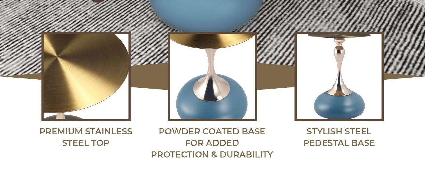 Savoy Collection Modern End Table In Blue