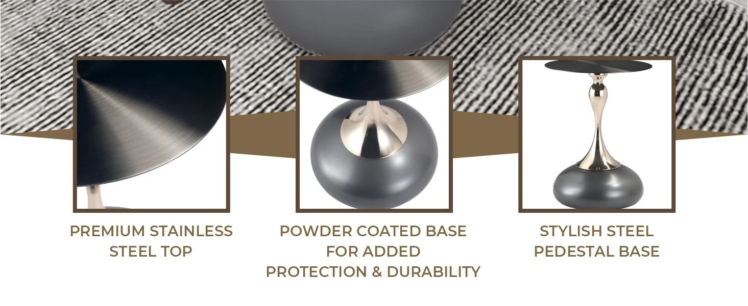 Savoy Collection Modern End Table In Grey