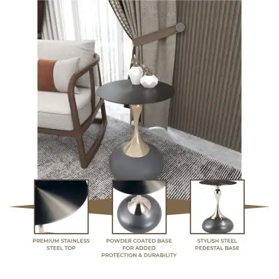 Savoy Collection Modern End Table In Grey