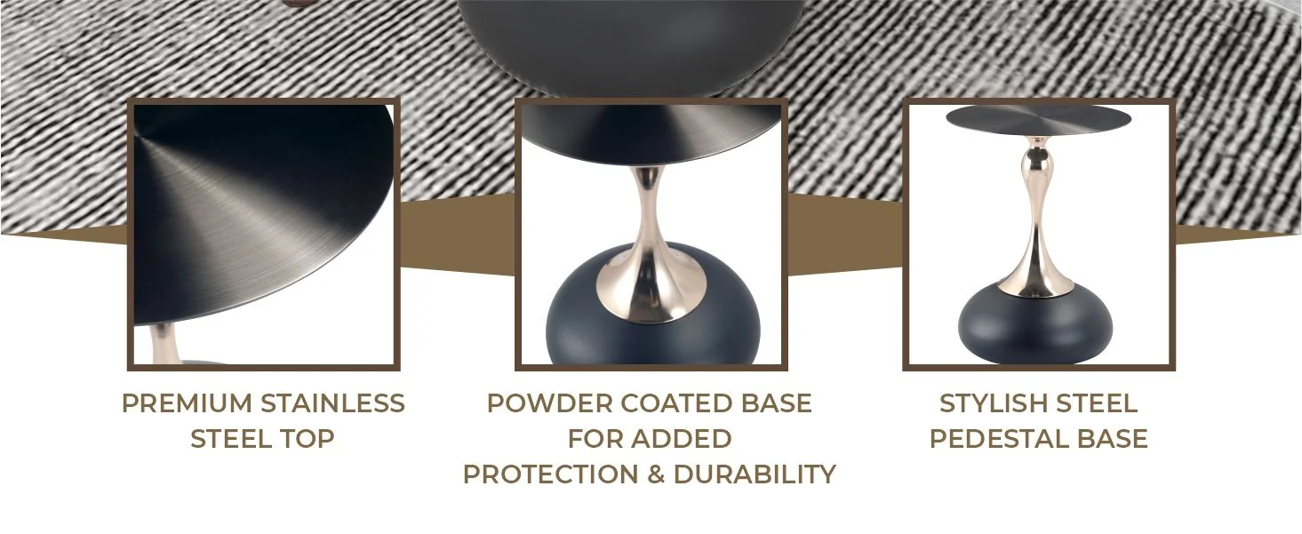 Savoy Collection Modern End Table In Matt Black