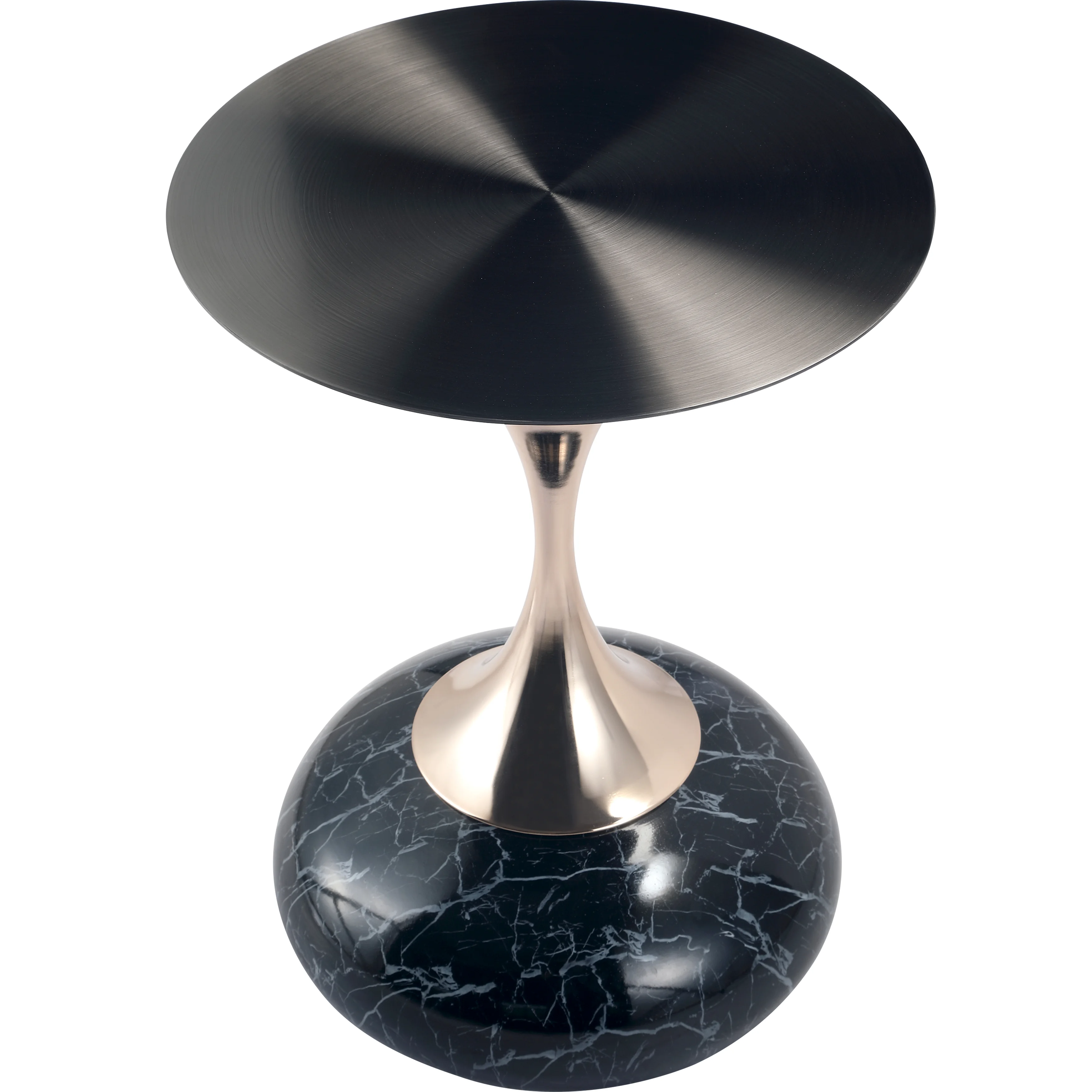 Savoy Collection Modern End Table In Stone Black