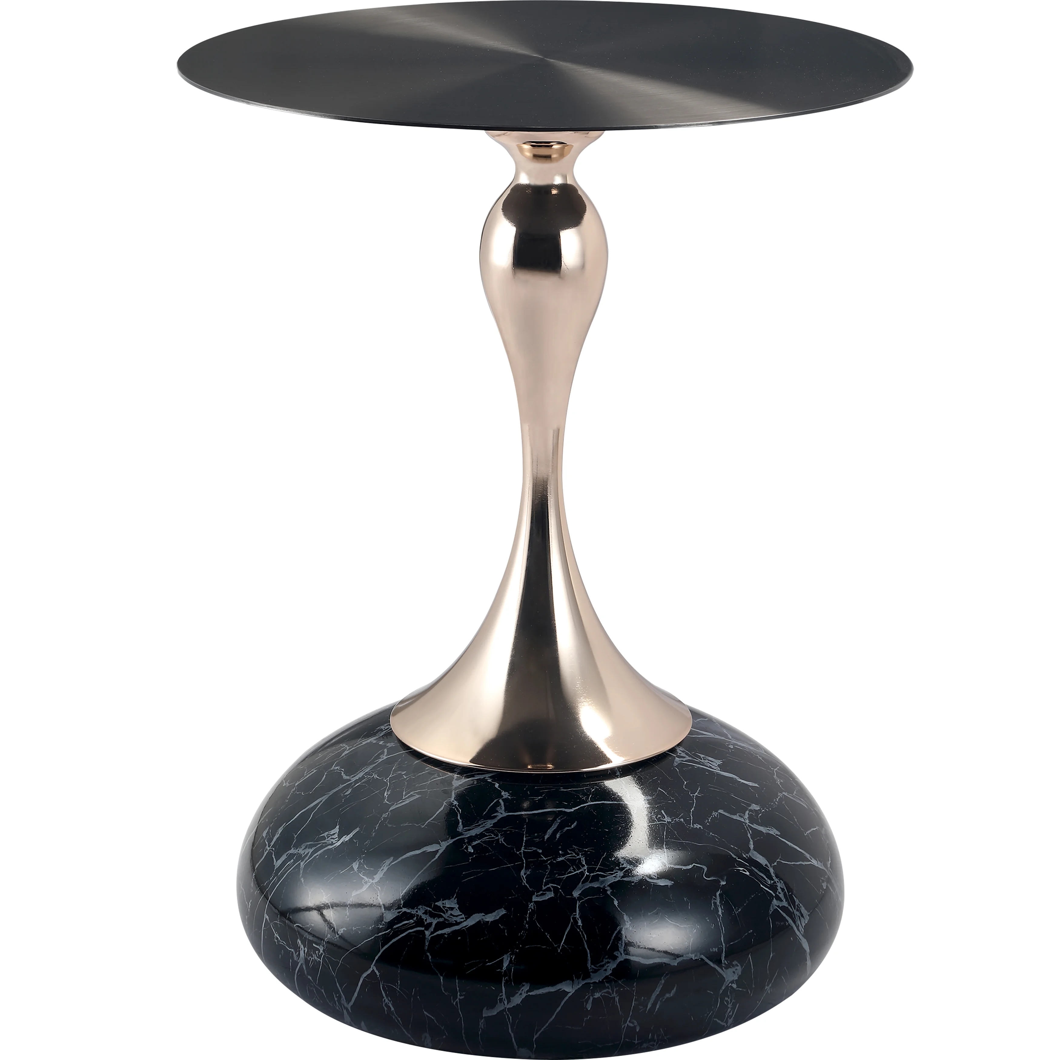 Savoy Collection Modern End Table In Stone Black
